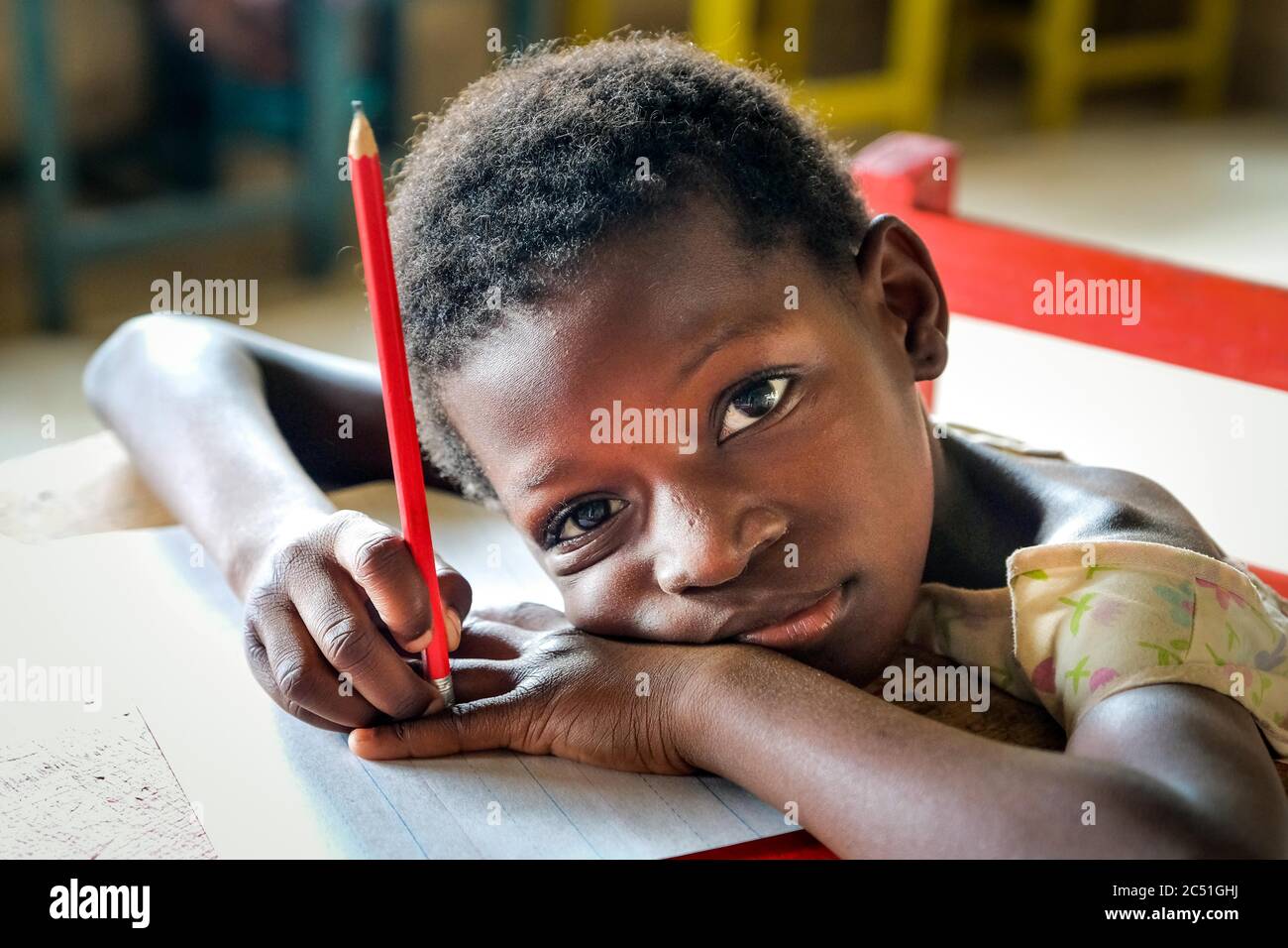 Schulunterricht für die Kinder des Waisenhauses 'Nazareth Home for God´s Children' in Sang / Ghana Stockfoto