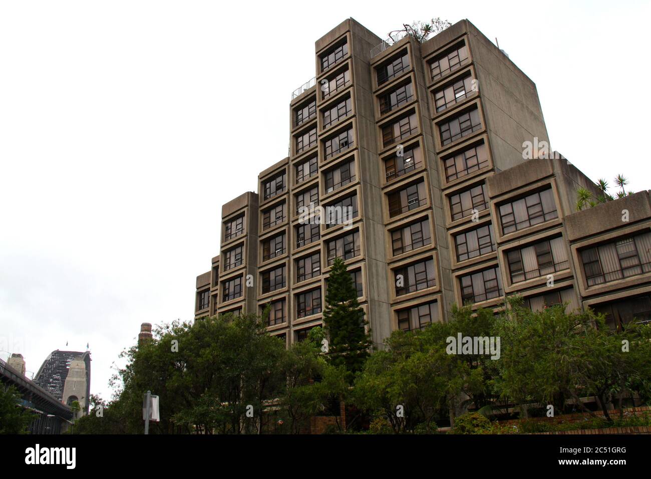 Die Sirius Apartments in der Cumberland Street, The Rocks, in der Nähe der Sydney Harbour Bridge werden in den Verkauf von öffentlichen Unterkünften der Regierung des Bundesstaates NSW einbezogen Stockfoto