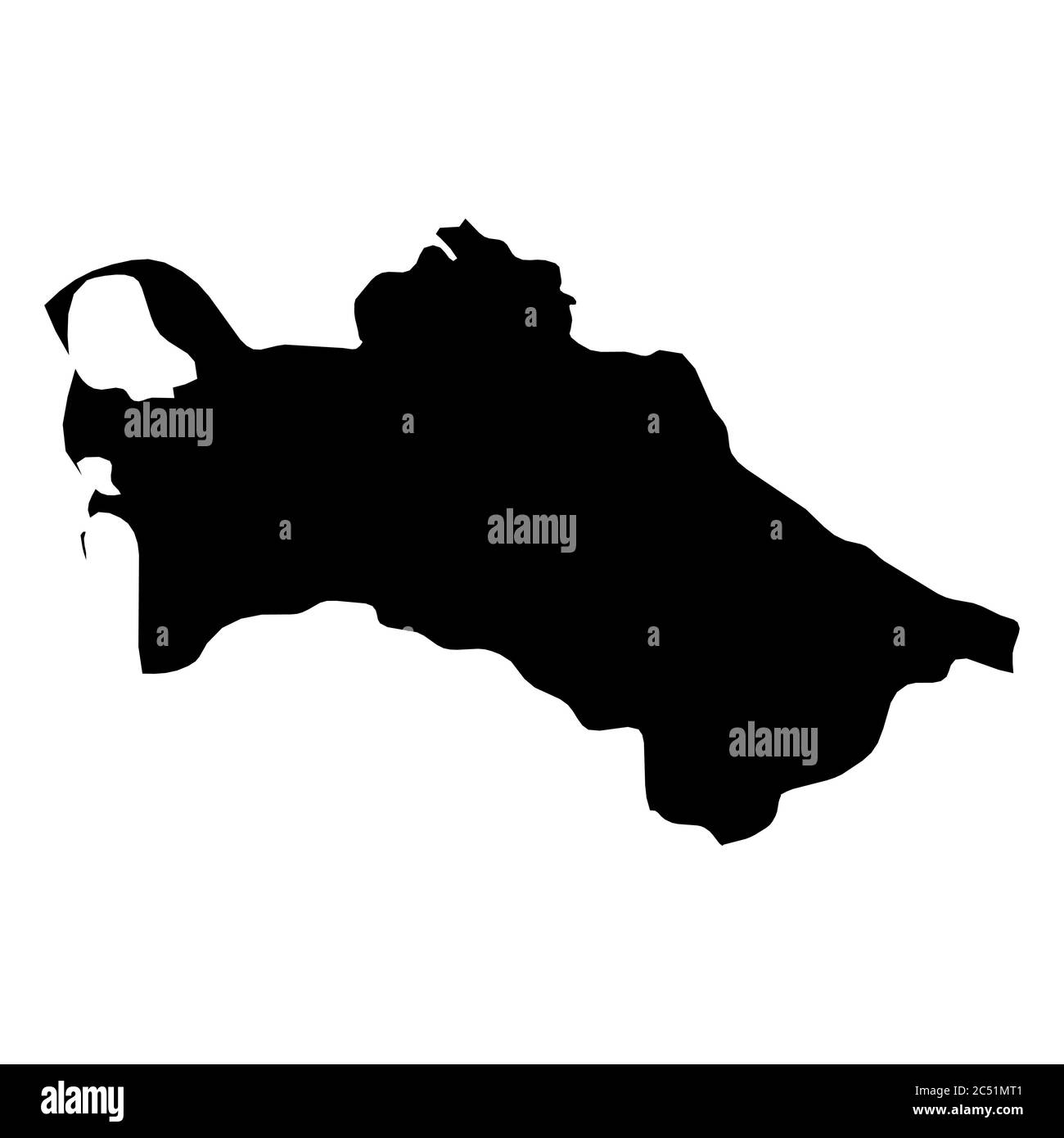 Turkmenistan - solide schwarze Silhouette Karte des Landes. Einfache flache Vektordarstellung. Stock Vektor