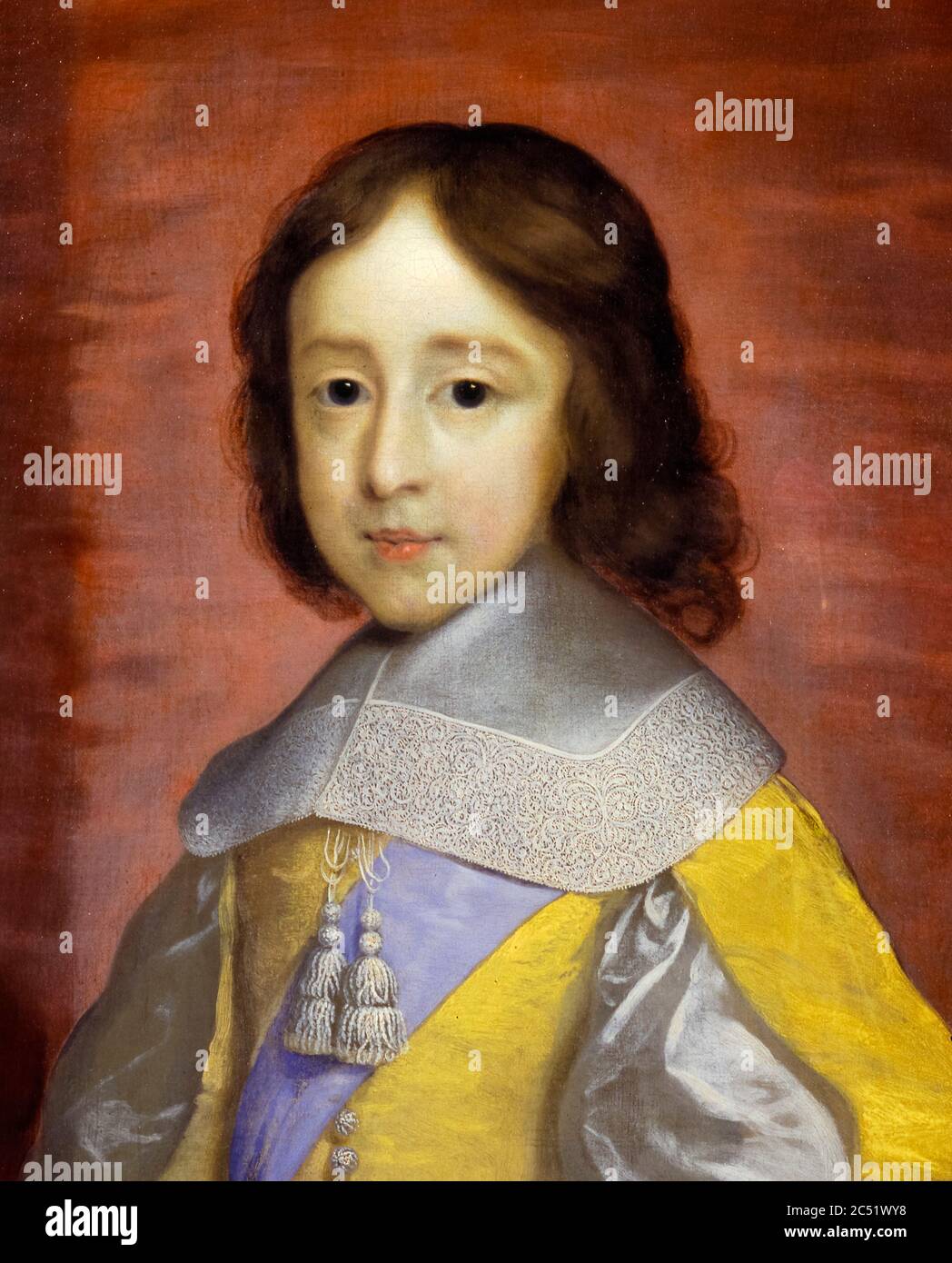 Wilhelm III. Von England, Prinz von Oranien, (1650-1702), als Kind, später König von England, Irland und Schottland, Porträtmalerei von Cornelius Johnson, 1657 Stockfoto