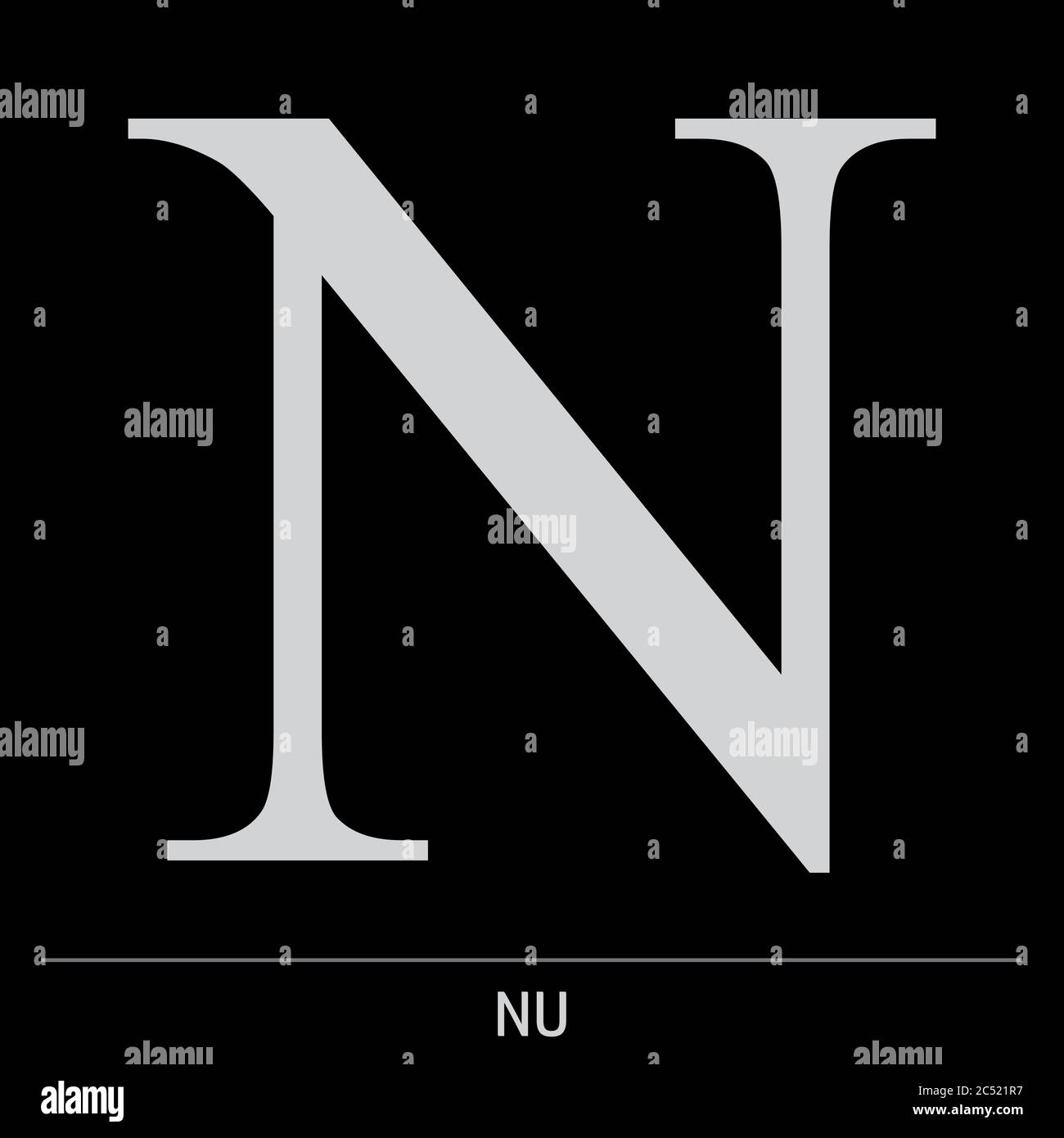 Symbol für griechischen Buchstaben Nu Stock Vektor