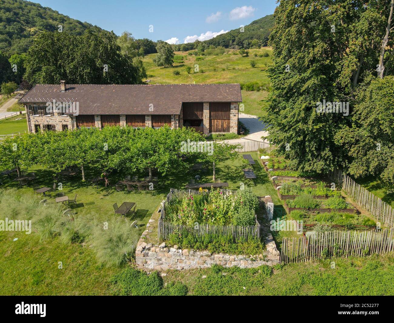 Ländliches Restaurant von Vicania bei Carona an den Schweizer alpen Stockfoto