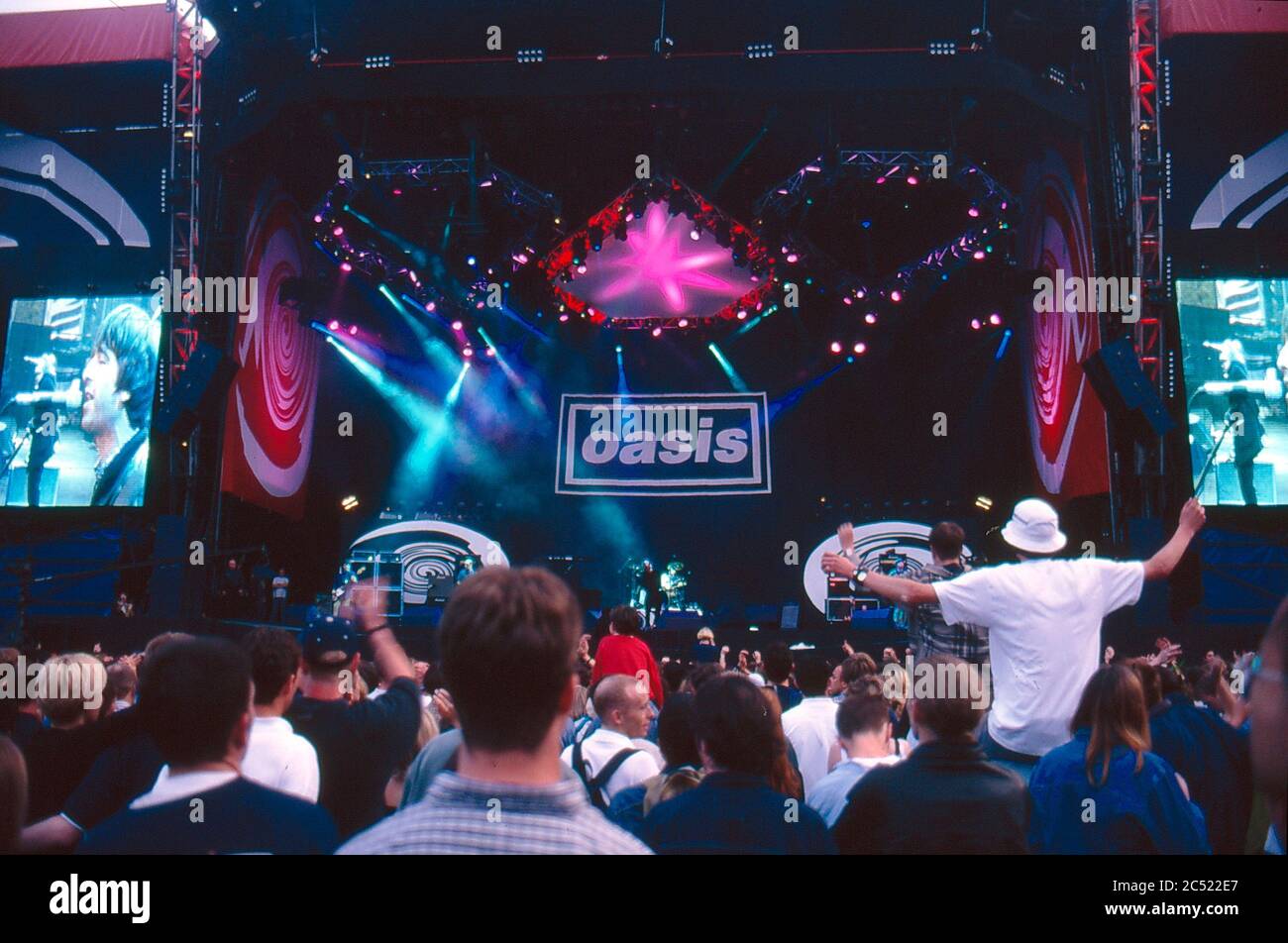 Oasis Live am Loch Lomond 3. August 1996 Stockfoto