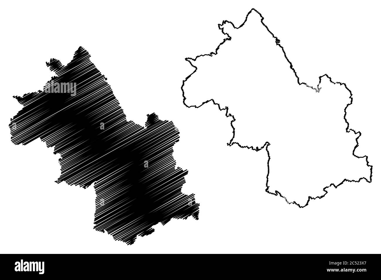 Isere Department (Frankreich, Frankreich, Frankreich, Auvergne-Rhone-Alpes Region, ARA) Karte Vektorgrafik, Skizze Kritzelskizze Isera Karte Stock Vektor