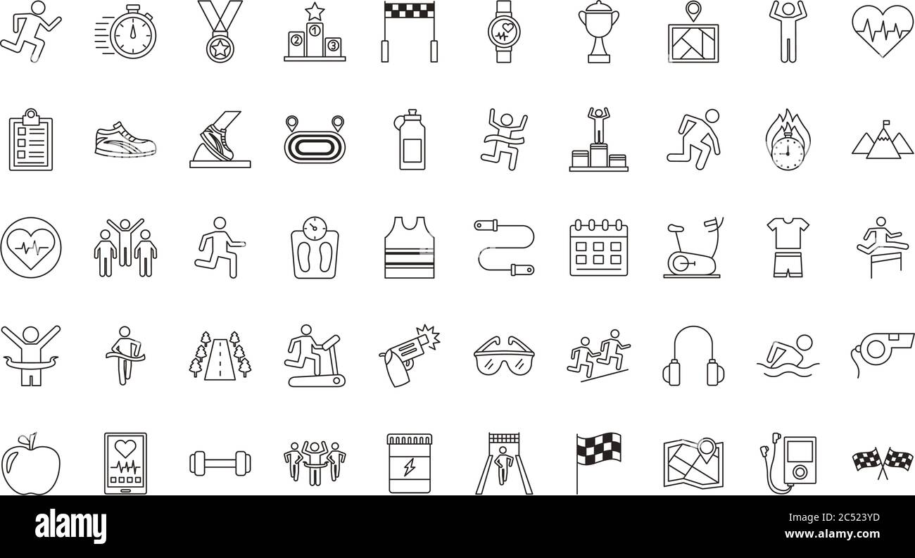 Bündel von Laufschienen und Tracks Set Symbole Vektor Illustration Design Stock Vektor