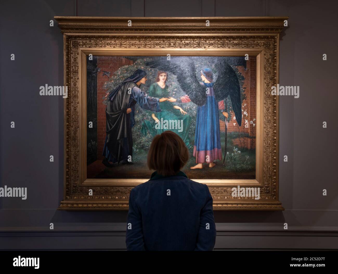 Agnew’s Gallery, St James’s Place, London, Großbritannien. 30. Juni 2020. London Art Week Digitale Vorschau (LAW Digital), mit Online-Viewings vom 3-10. Juli. Eine einzigartige Sammlung von verlockenden virtuellen Ausstellungsräumen der London Art Week wird nach Kategorie der Kunst kuratiert und präsentiert Werke aller Teilnehmer Seite an Seite. Bild: Sir Edward Coley Burne-Jones, BT, ARA, RWS (1833–1898), das Herz der Rose, signiert mit Initialen und datiert 1889. Quelle: Malcolm Park/Alamy Live News. Stockfoto