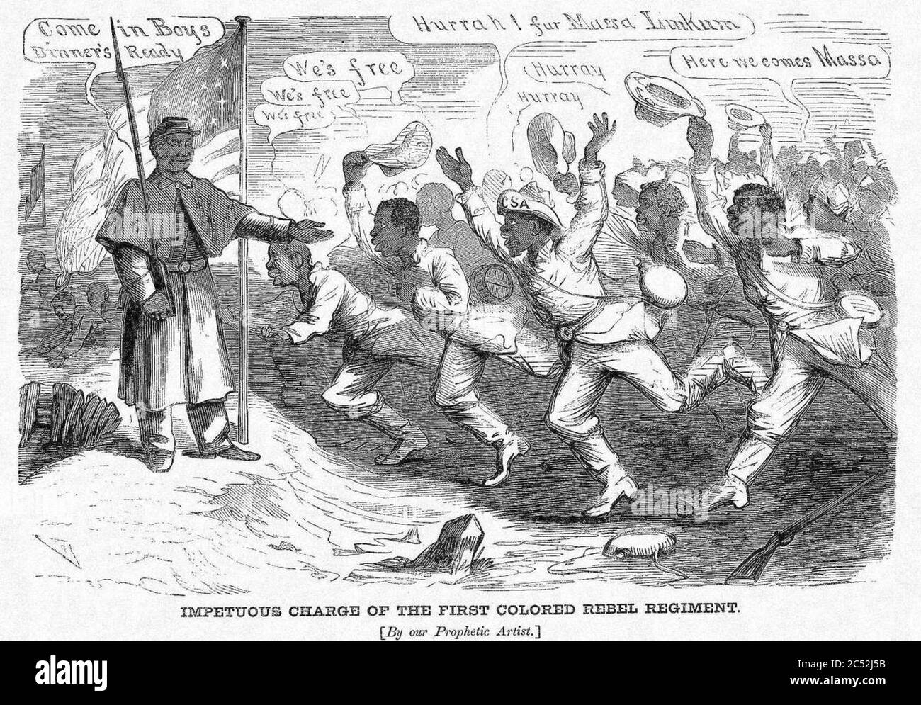 Ungestüme Ladung des ersten farbigen Rebellregiments (5. November 1864), von Frank Bellew. Stockfoto