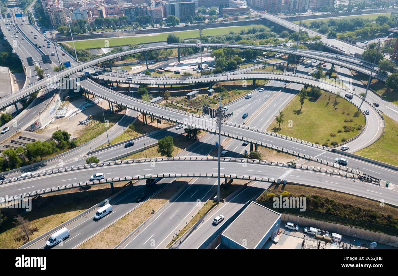 Bild von stadtbild von Auto Austausch von Barcelona in Spanien. Stockfoto