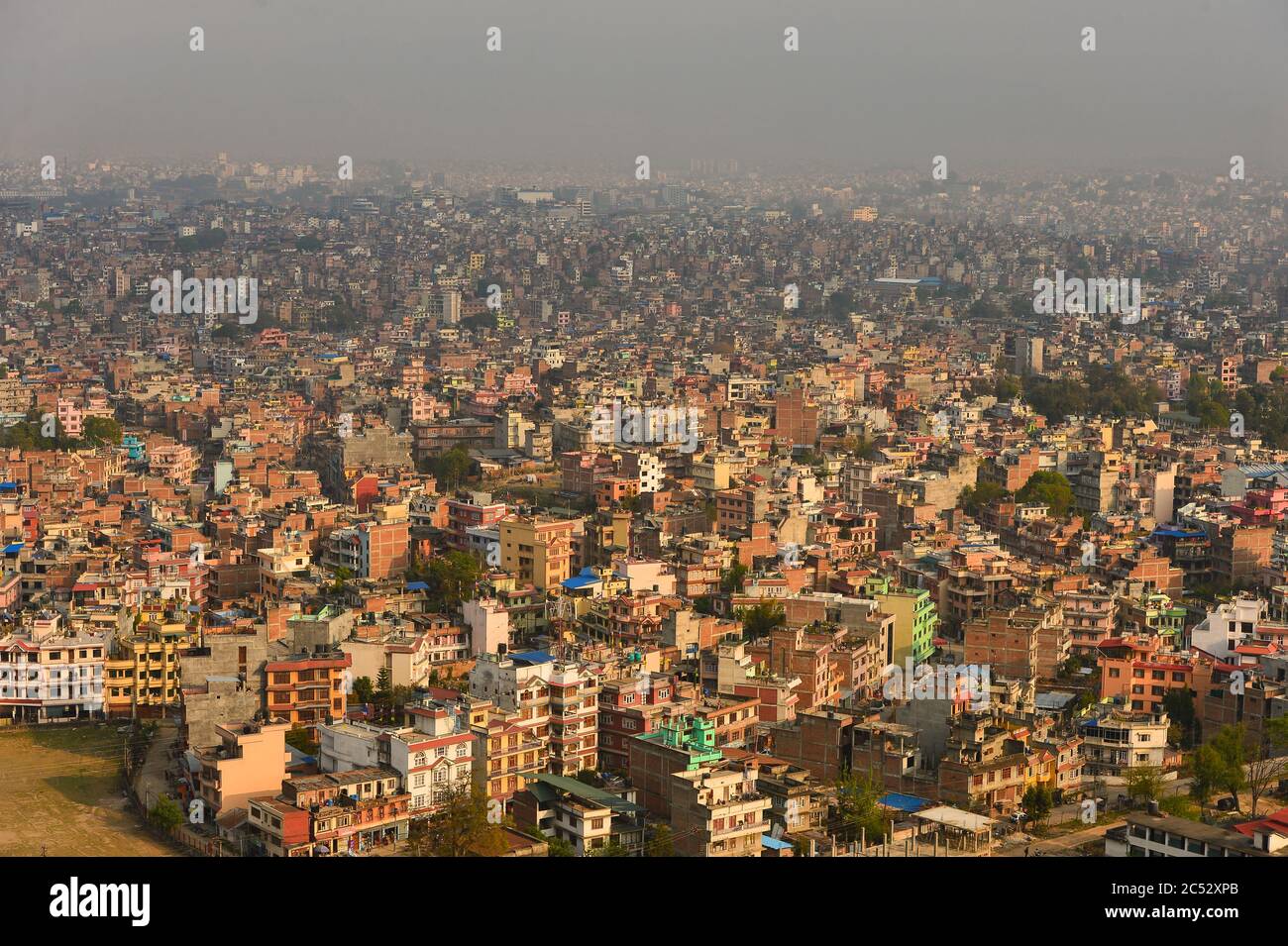 Luftbild bei Sonnenuntergang, Kathmandu, Nepal Stockfoto