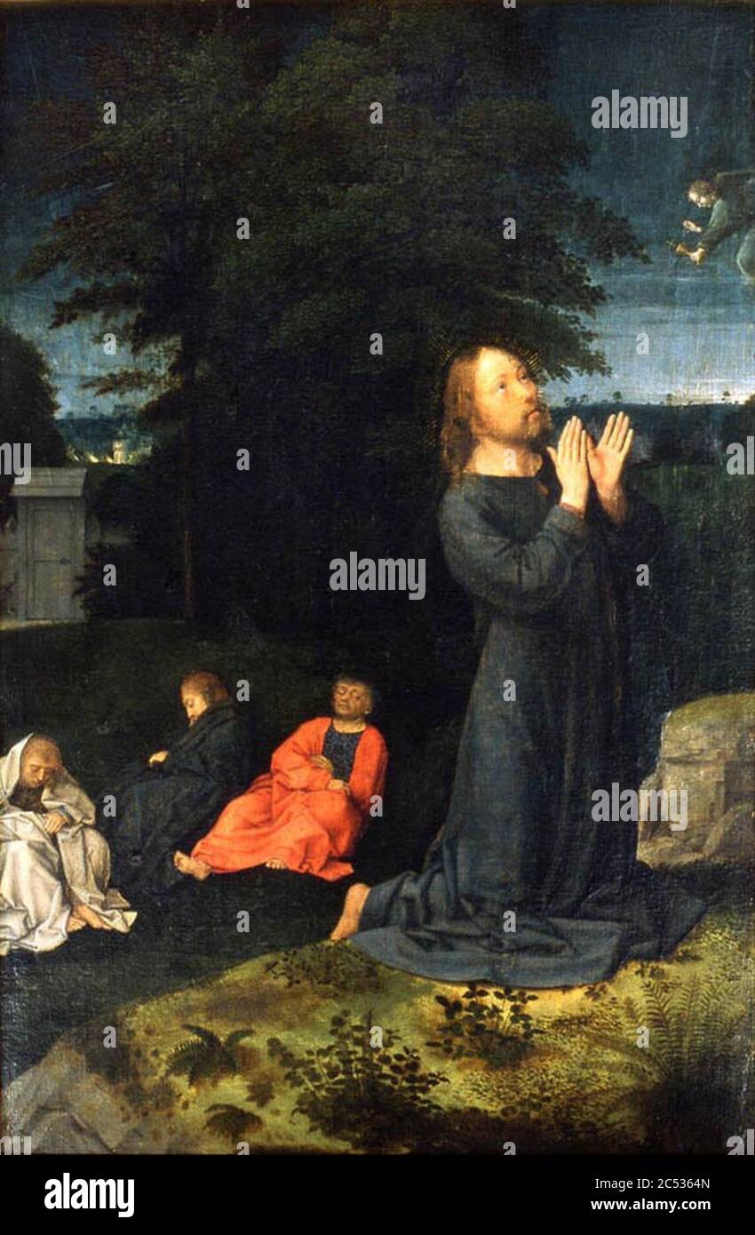 Adriaen Isenbrant Le Christ au jardin des oliviers. Stockfoto