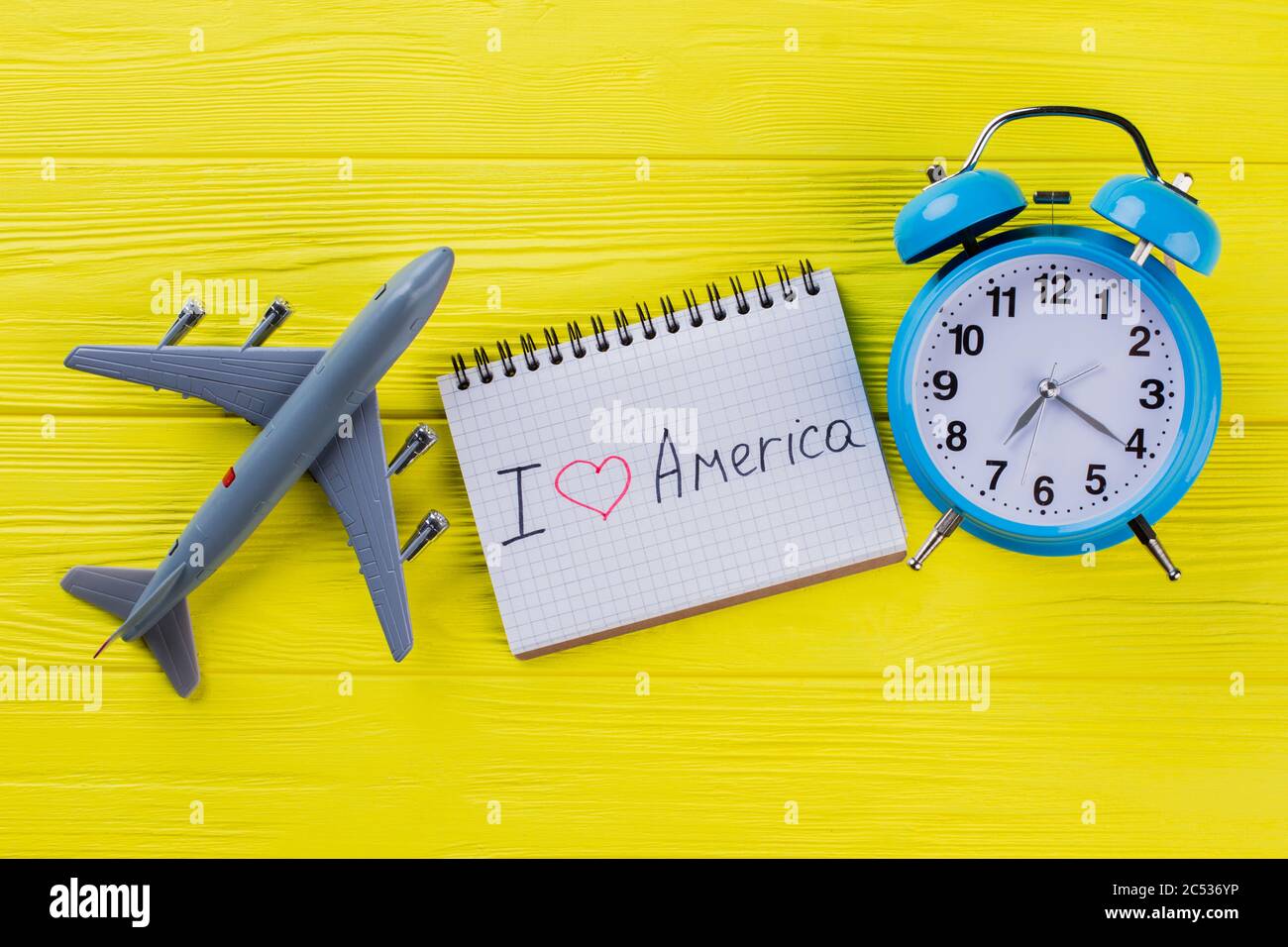 Ich liebe Amerika auf Notizblock geschrieben. Stockfoto