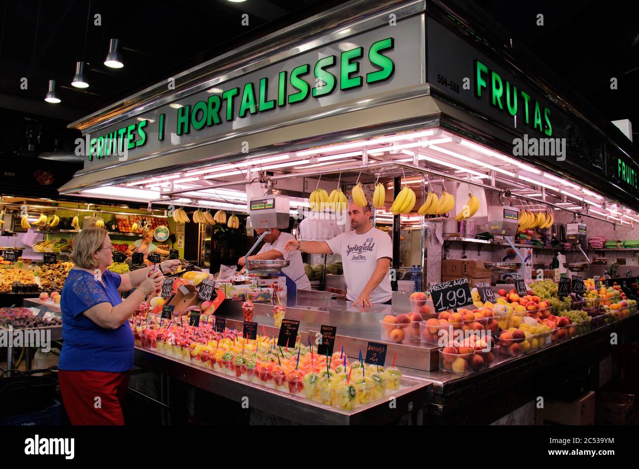 barcelona ramblas,barcelona spanien,La Boqueria Markt,Las Ramblas Markt in Barcelona,der Mercat de Sant Josep de la Boqueria Stockfoto