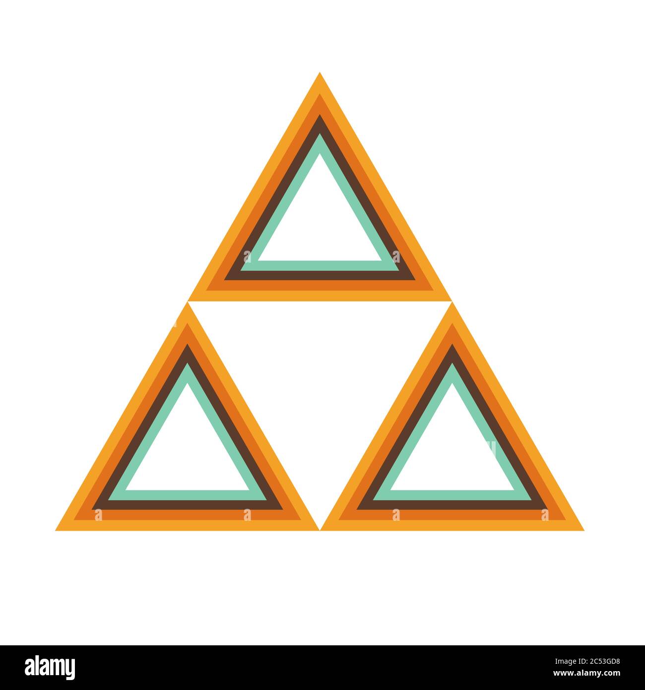 Retro triforce geometrisches Dreieck Symbol. Für Poster oder T-Shirt Design Stock Vektor