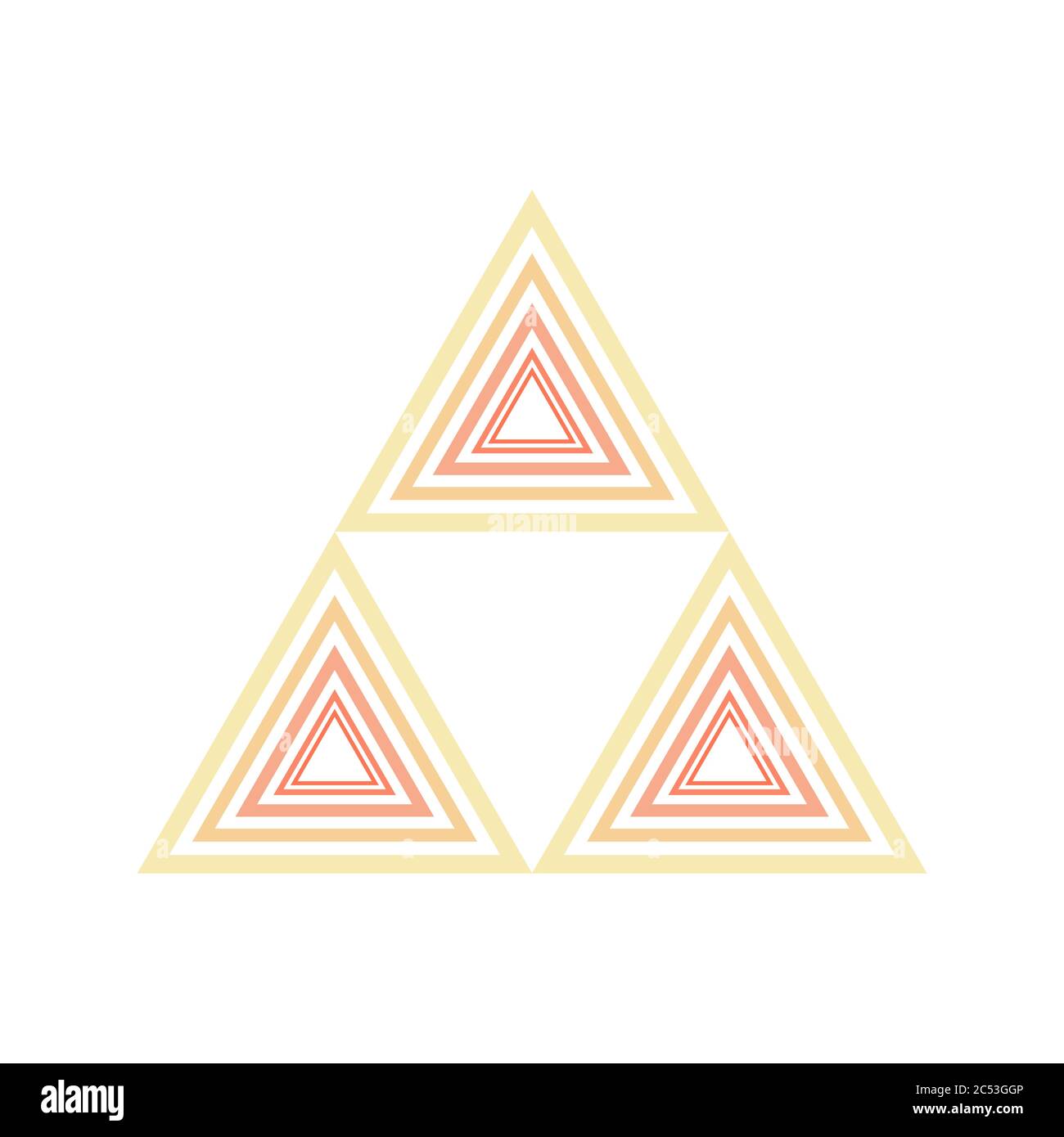 Triforce geometrische Illusion rosa Dreieck. Für Poster oder T-Shirt-Design Stock Vektor
