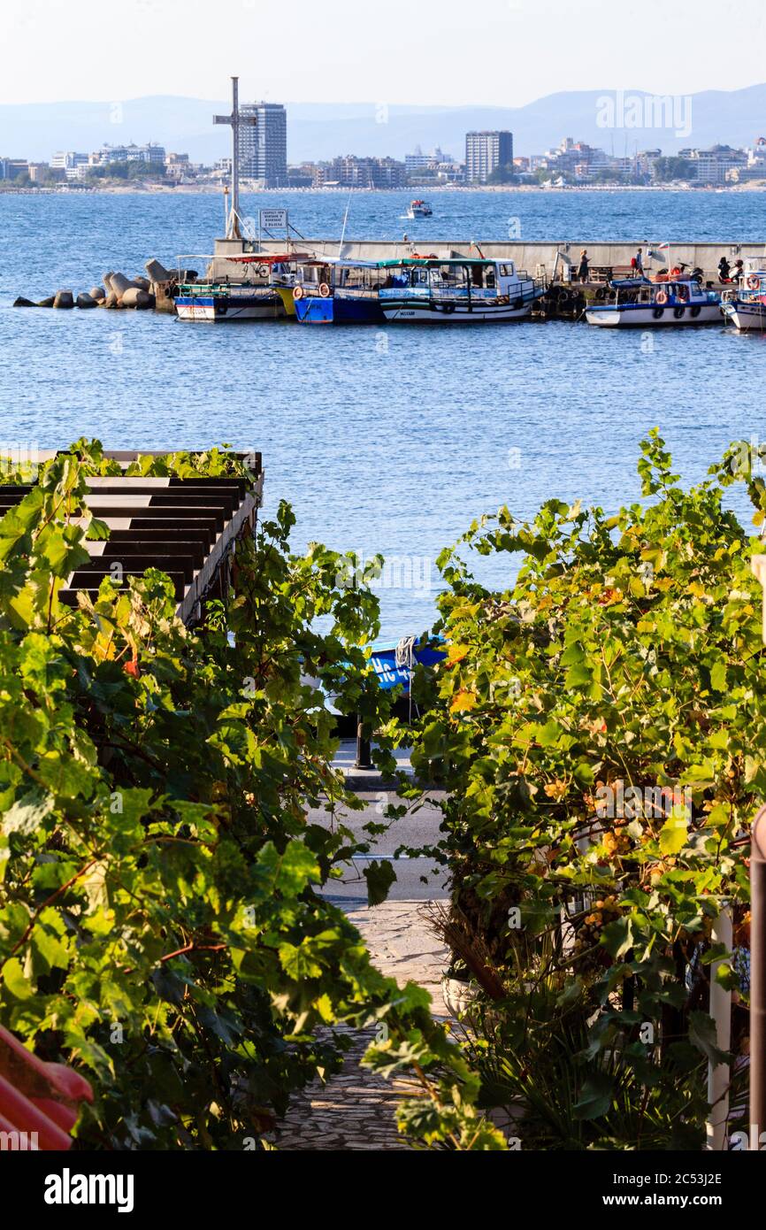 Fischereihafen in Nessebar, Bulgarien Stockfoto