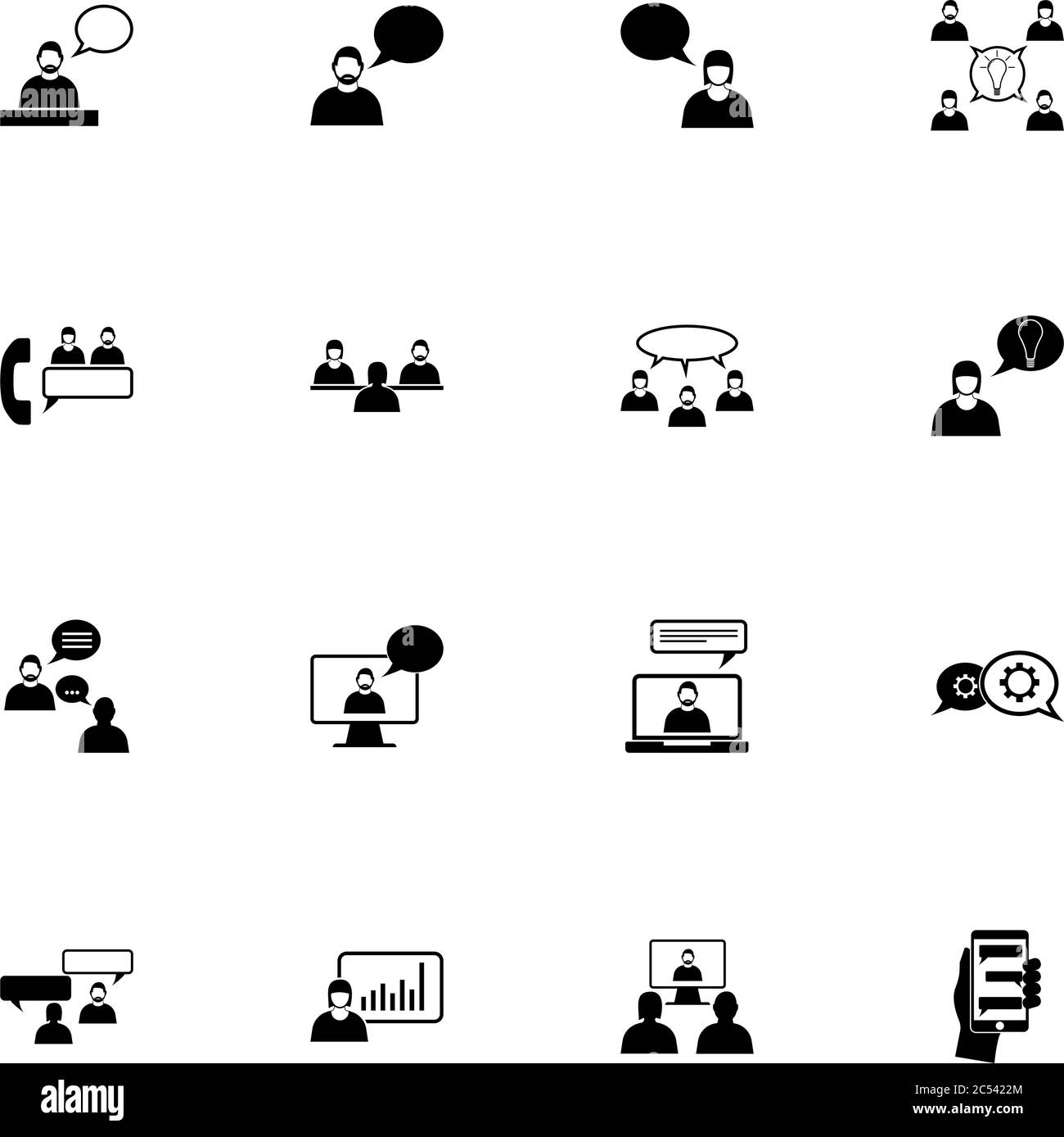 Symbol für Geschäftskommunikation – auf beliebige Größe erweitern – auf beliebige Farbe ändern. Perfect Flat Vector enthält Symbole wie Dialog, Diskussion, Streit, cha Stock Vektor