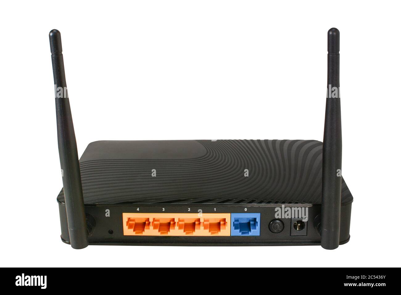 Internet wi-Fi Router für Internet-Verbindung. Konzept Heimnetzwerk, Nahaufnahme isoliert auf weißem Hintergrund. Stockfoto