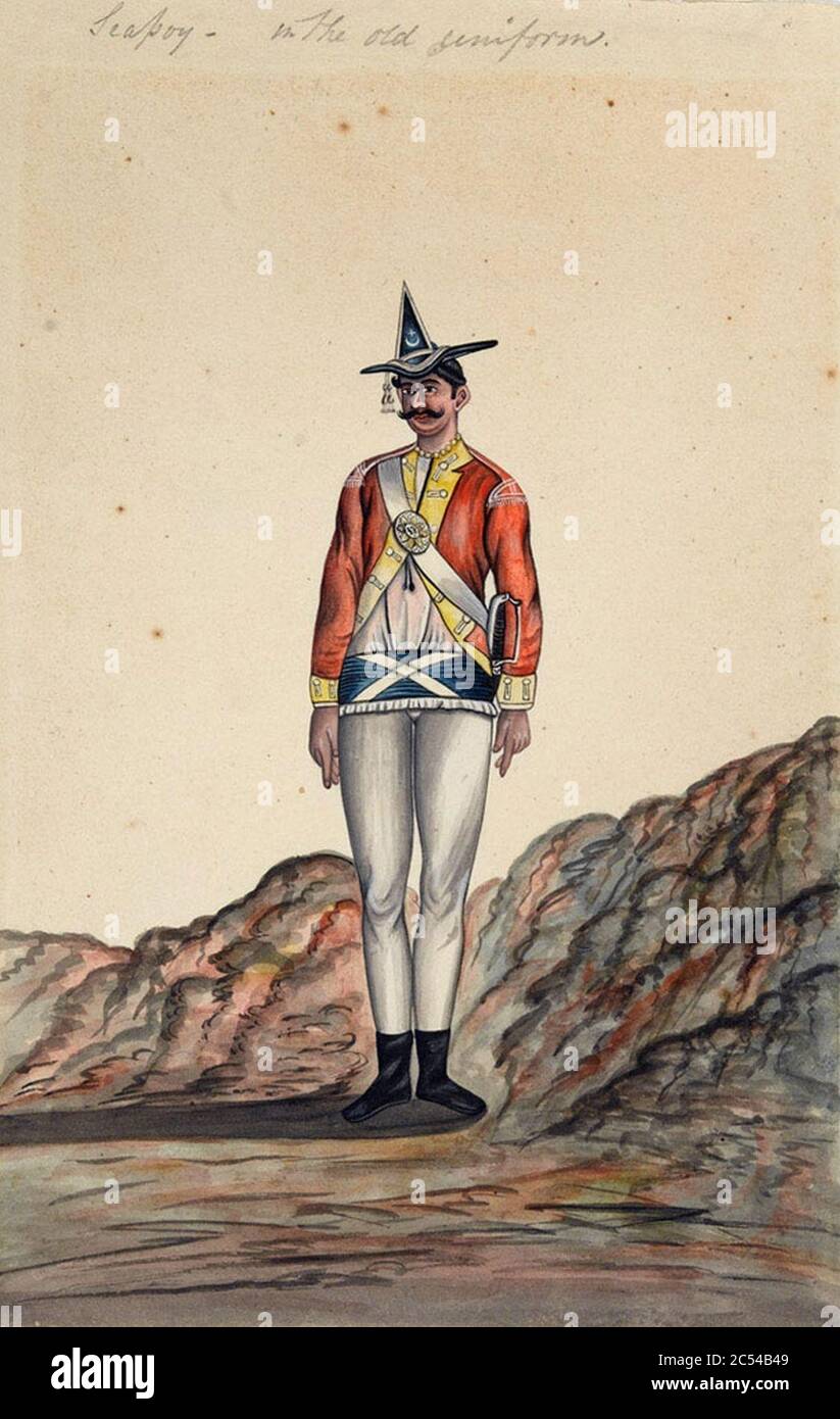 Indischer Offizier, Bengalarmee, 1805. Stockfoto