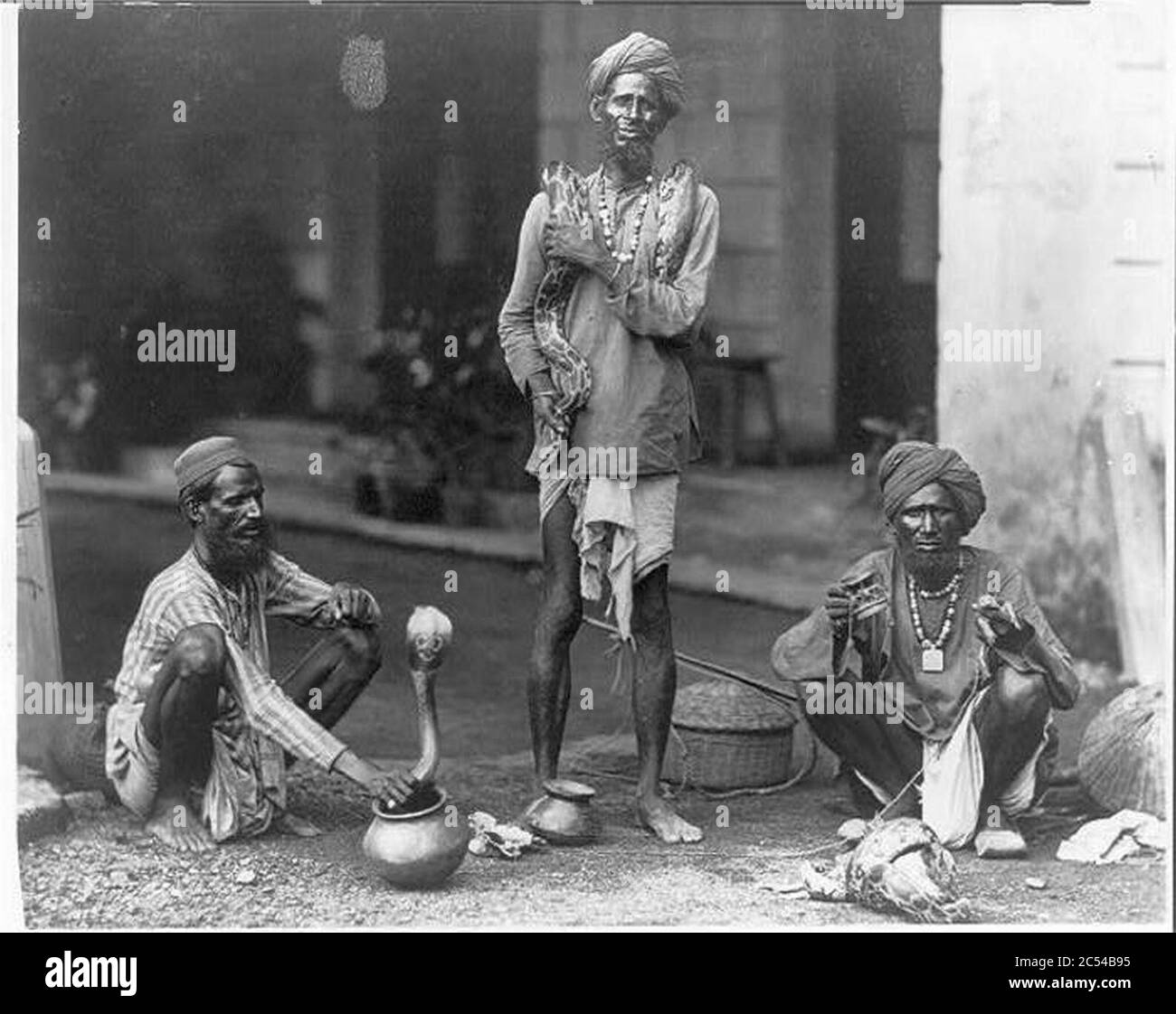 Indische Schlangenspieler in den 1890er Jahren. Stockfoto