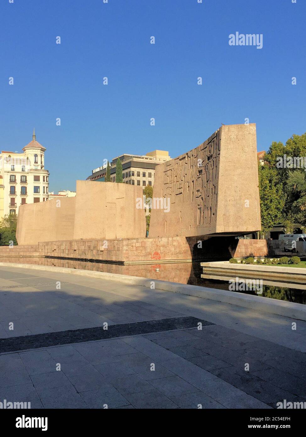 Denkmäler und Kunstwerke im Zentrum von Madrid Stockfoto