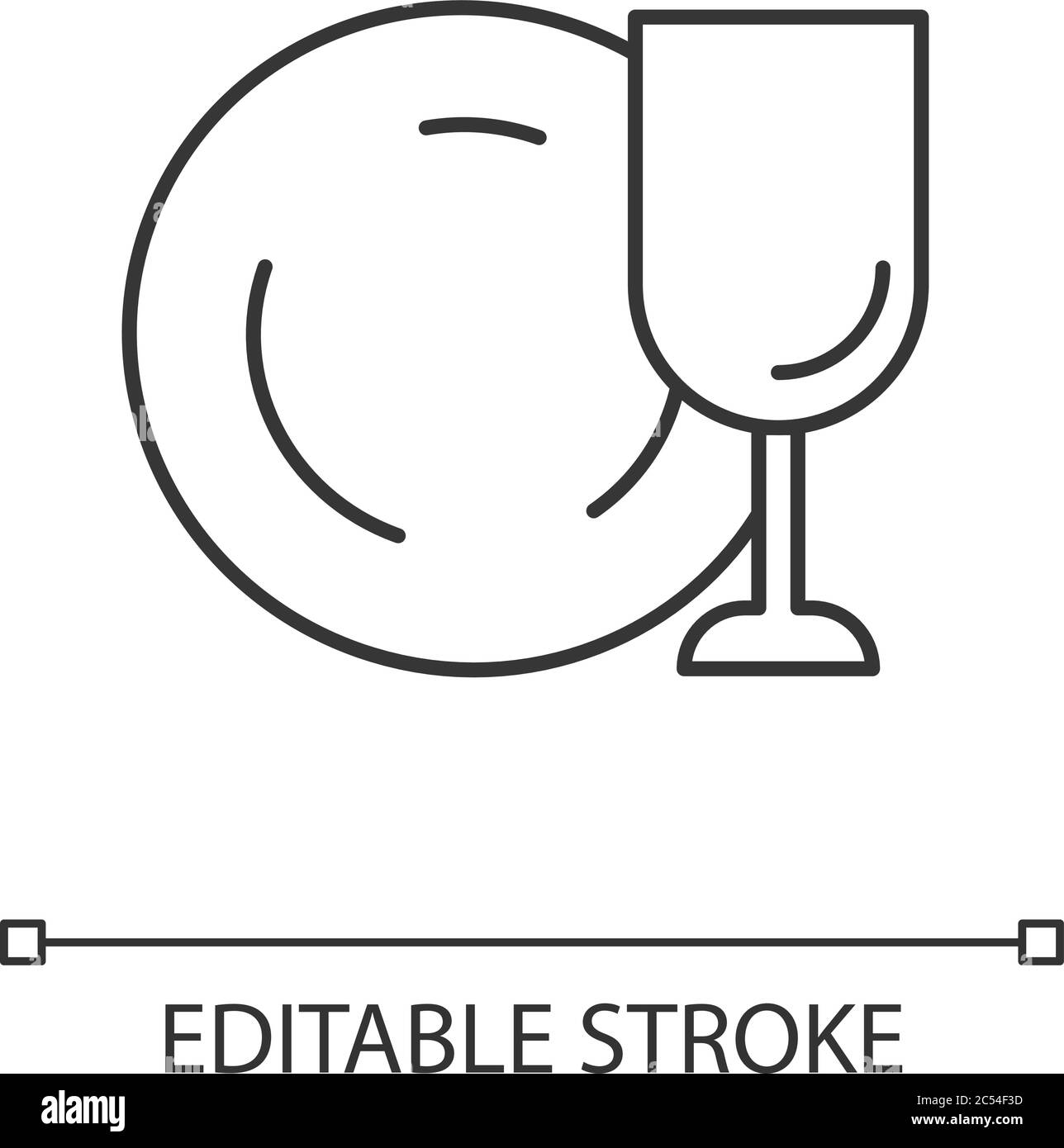 Tableware lineare Symbol Stock Vektor