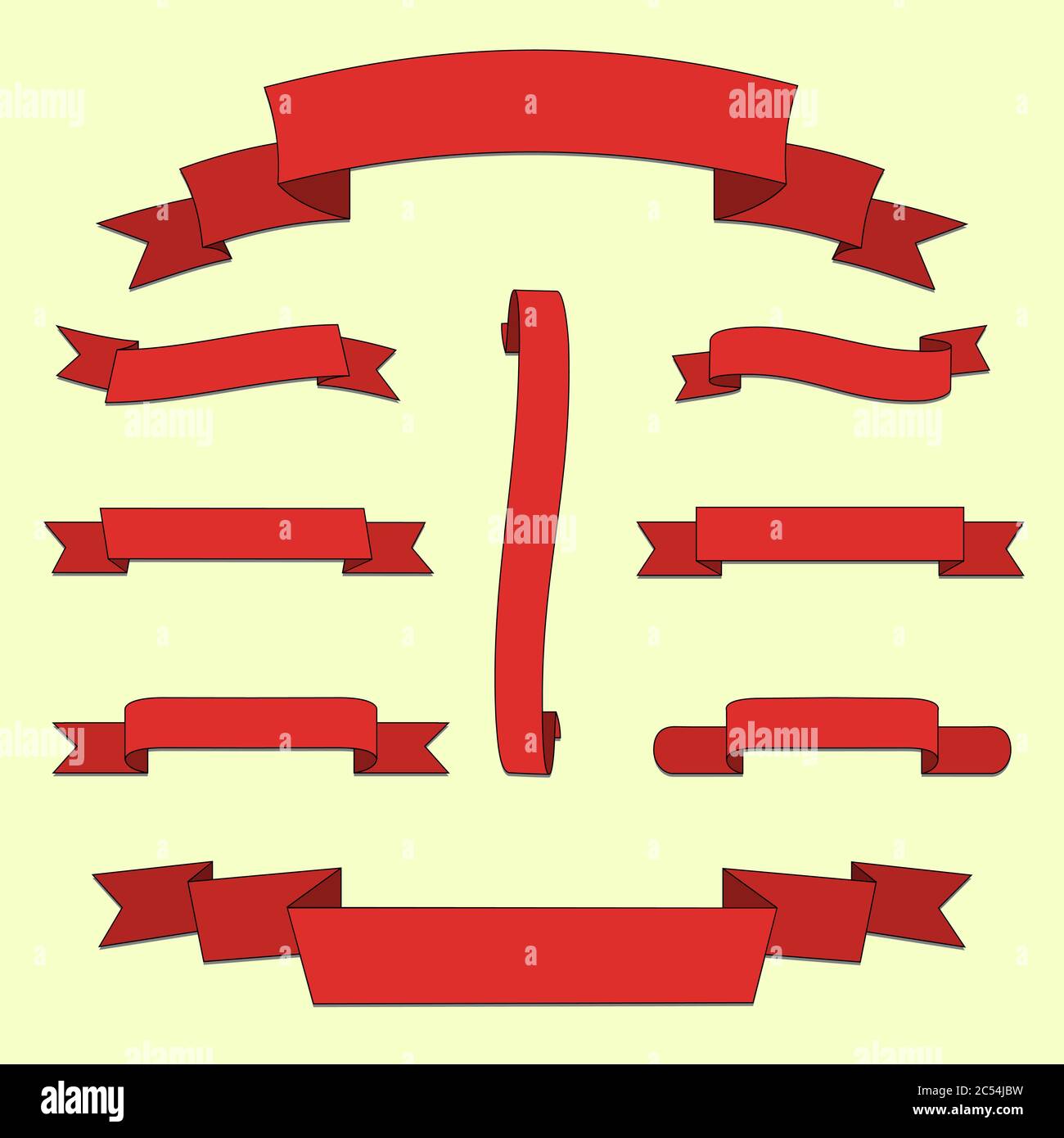 Roter Web-Ribbons-Set, Vektorgrafik eps10 Stock Vektor