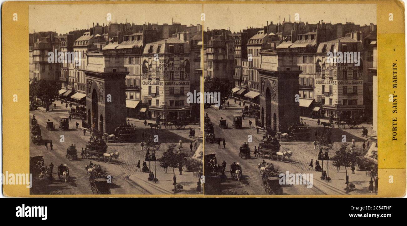 Sofortiges Paris, Porte Saint-Martin, 1860er–70er Jahre. Stockfoto