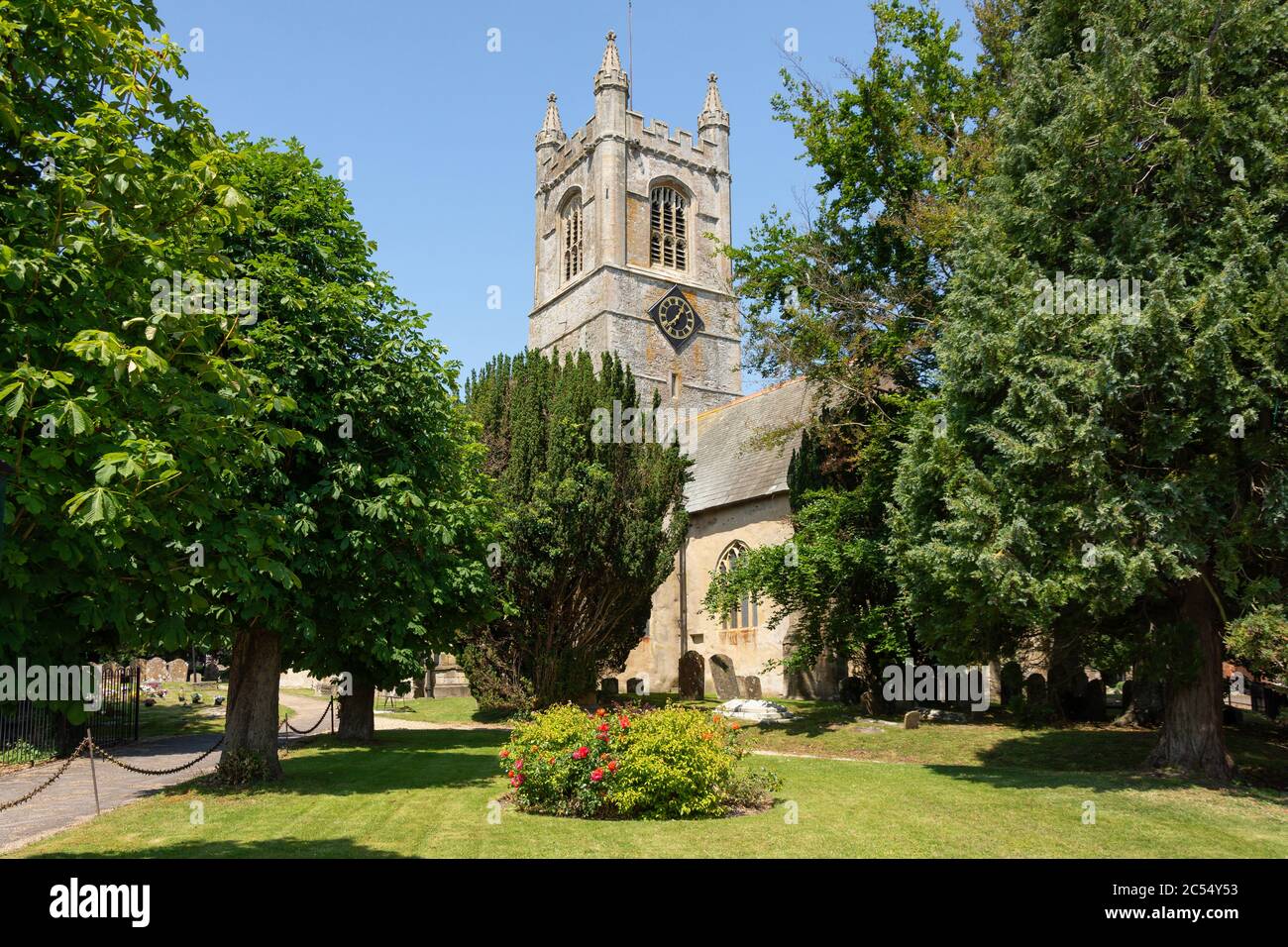 St Michael's & All Angels' Church, Market Place, Lambourn, Berkshire, England, Großbritannien Stockfoto