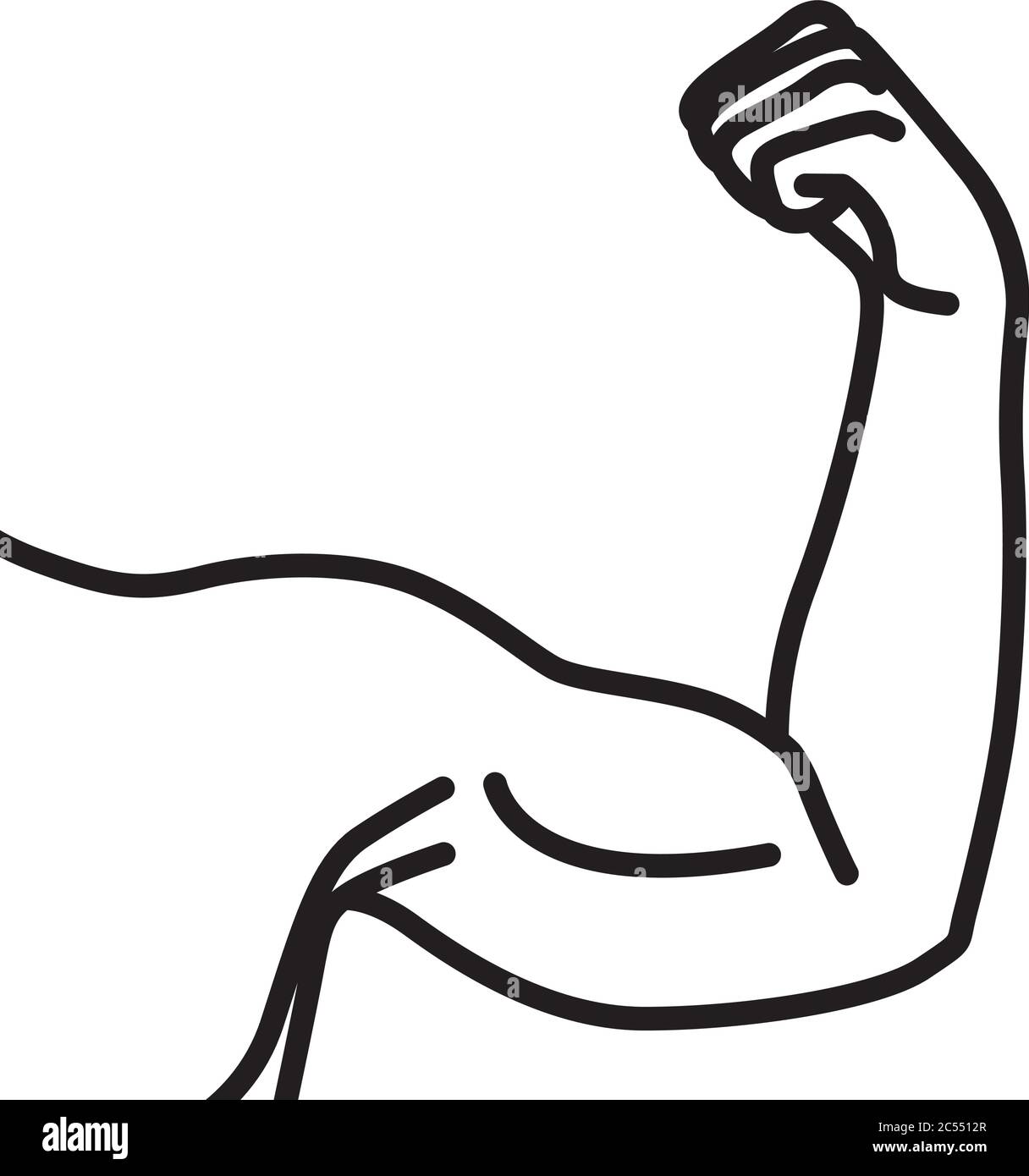 Männliche Arme mit gebeugten Bizeps-Muskeln Stock Vektor