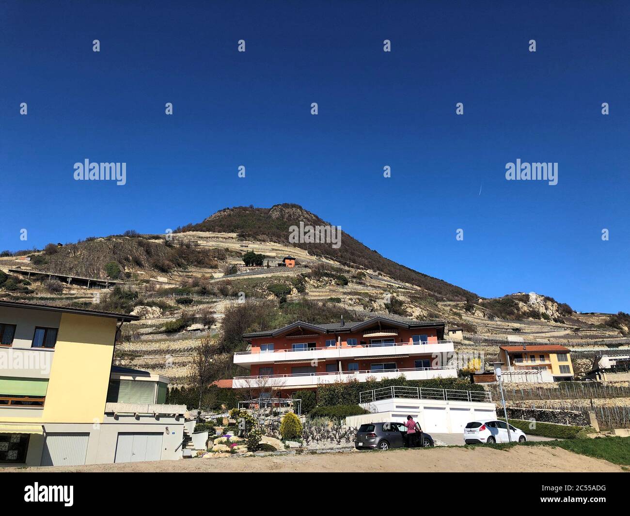 Schöner Tag in Saint Leonard bei Sion in der Schweiz Stockfoto