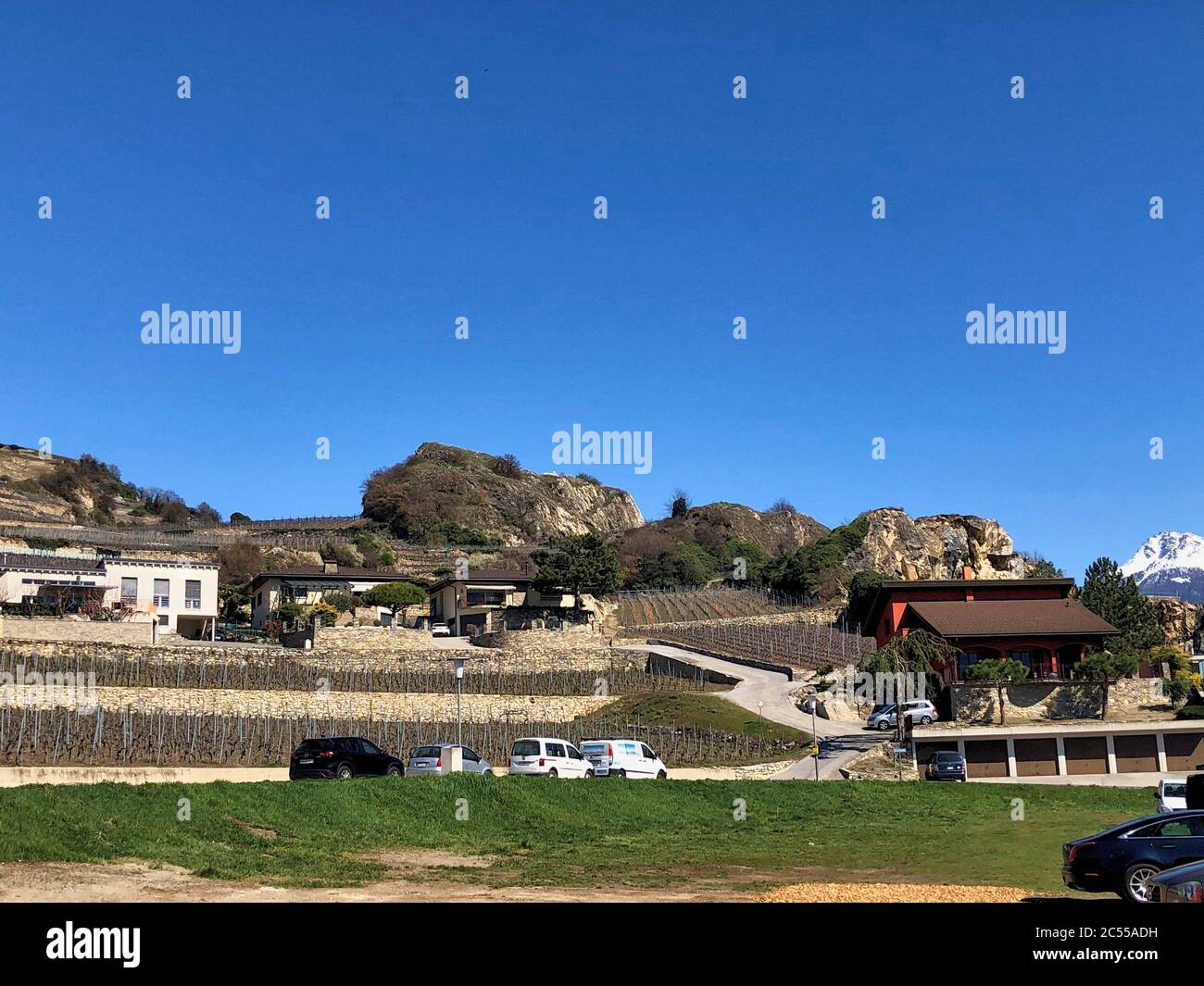 Schöner Tag in Saint Leonard bei Sion in der Schweiz Stockfoto