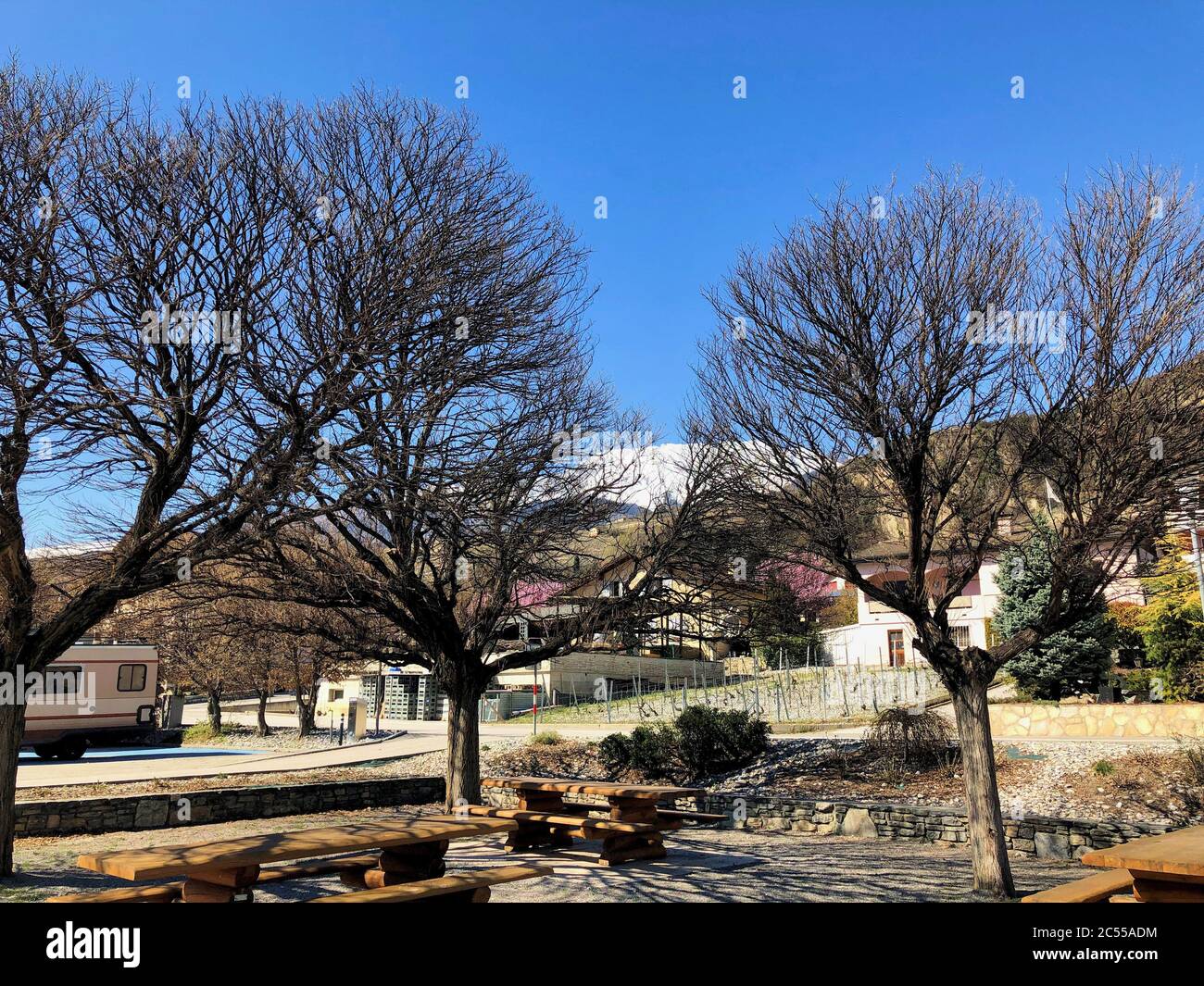 Schöner Tag in Saint Leonard bei Sion in der Schweiz Stockfoto