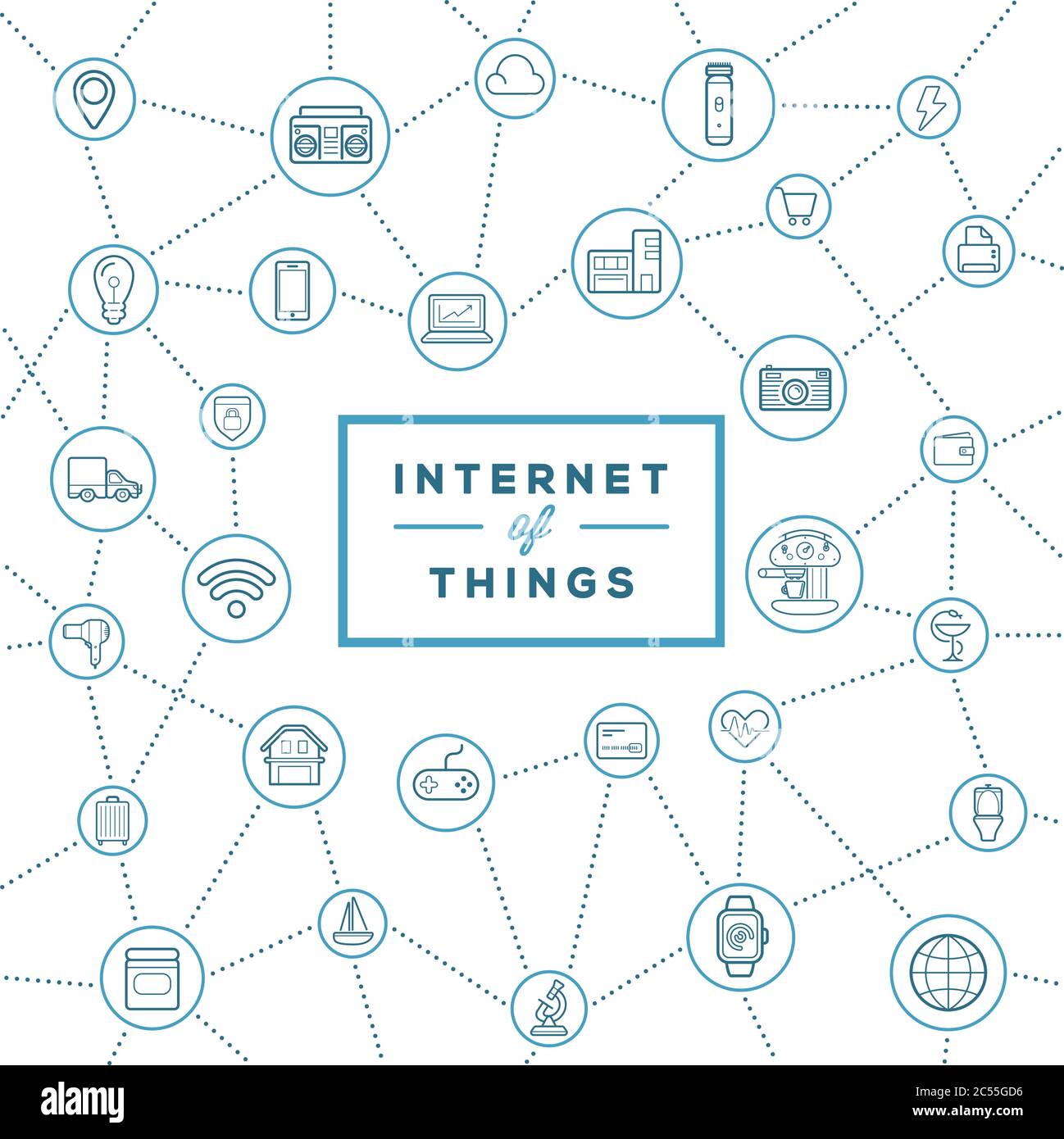 IOT Internet of Things Smart Home Vektor-Qualität Design mit Icons Stock Vektor