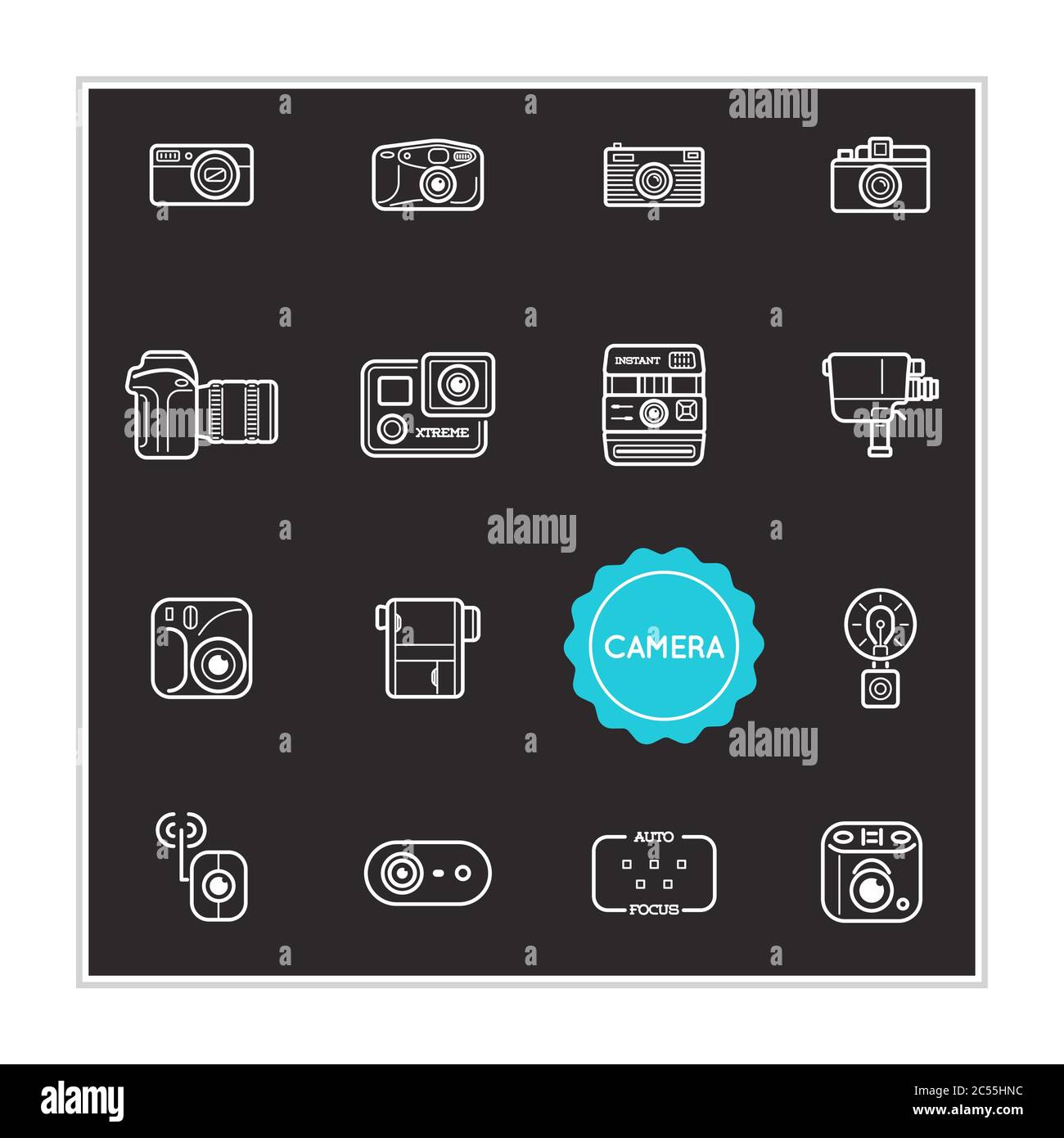 Set von Kamera Foto Vektor Illustration Elemente können als Logo oder Symbol in Premium-Qualität verwendet werden Stock Vektor