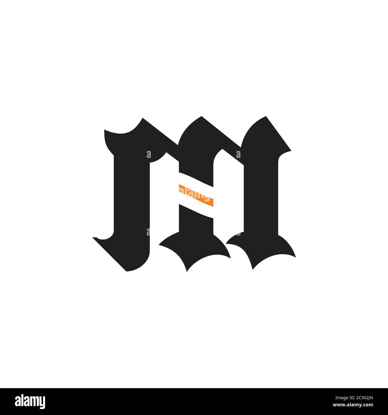 Abstrakter Buchstabe mh einfacher Logovektor Stock Vektor