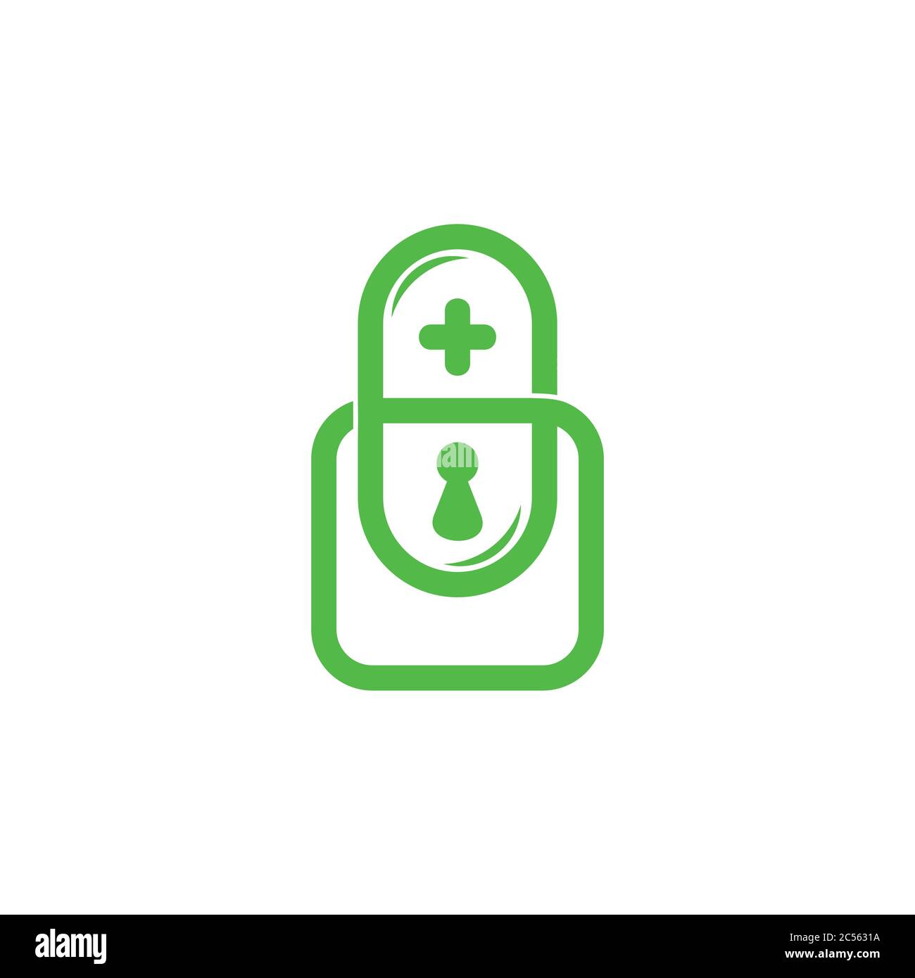 Pillen Gesundheit Sperre Symbol Vektor Stock Vektor