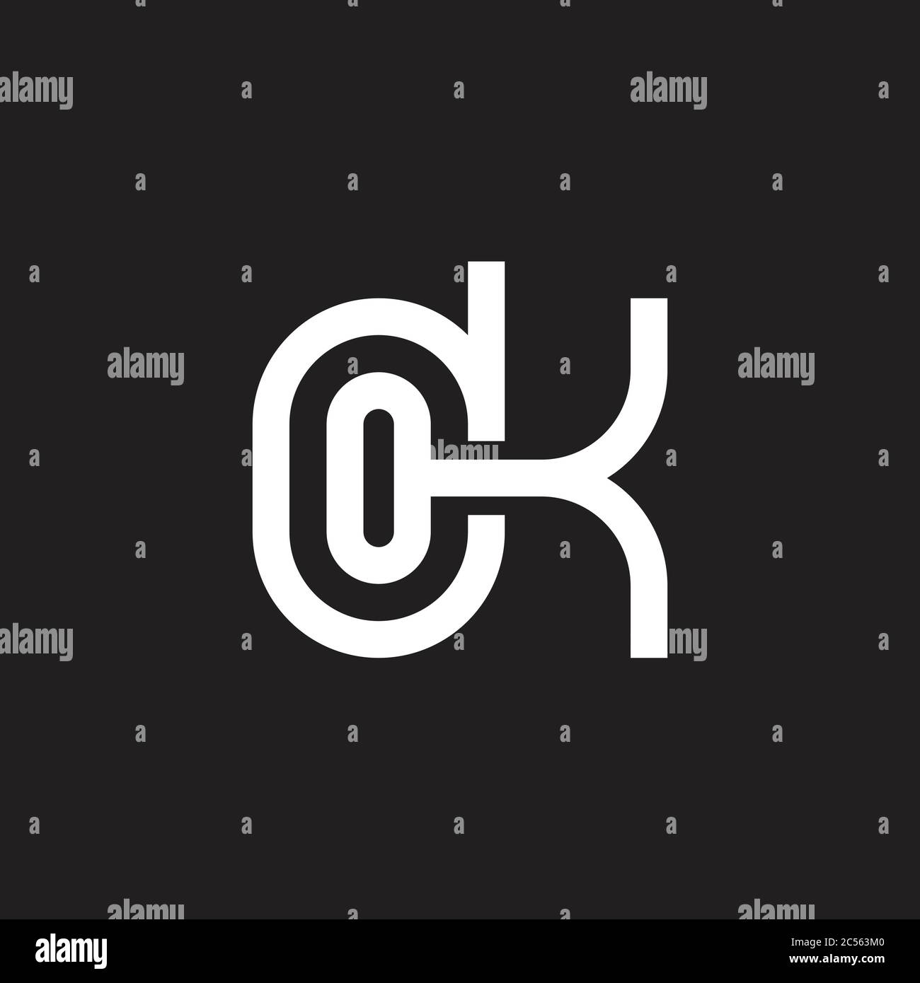 Buchstabe dk Streifen geometrische Linie Symbol Vektor Stock Vektor