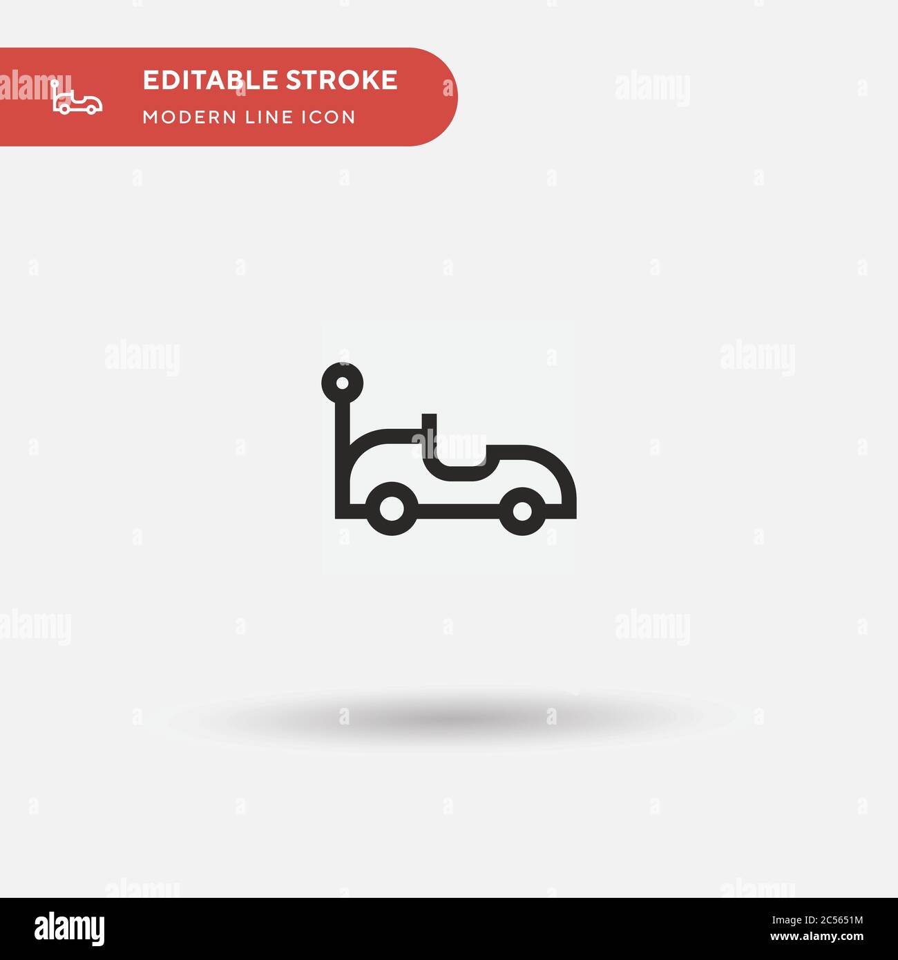 Auto Spielzeug einfache Vektor-Symbol. Illustration Symbol Design Vorlage für Web mobile UI Element. Perfekte Farbe modernes Piktogramm auf bearbeitbaren Strich. Auto Spielzeug Symbole für Ihr Business-Projekt Stock Vektor