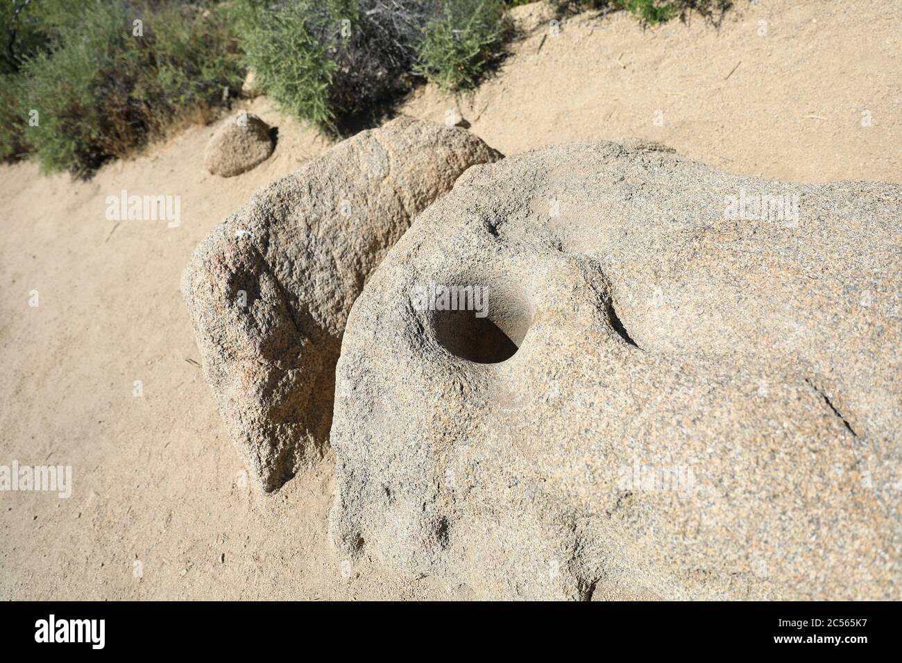 Barker Dam Wanderung, Joshua Tree National lPark, Kalifornien Stockfoto