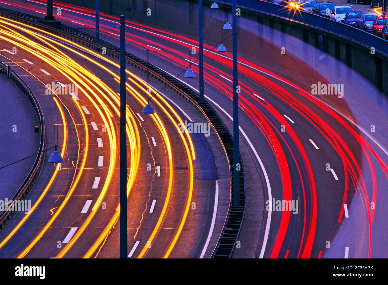 Autobahn A1 bei Reinsfeld, Hunsrück, Rheinland-Pfalz, Deutschland Stockfoto