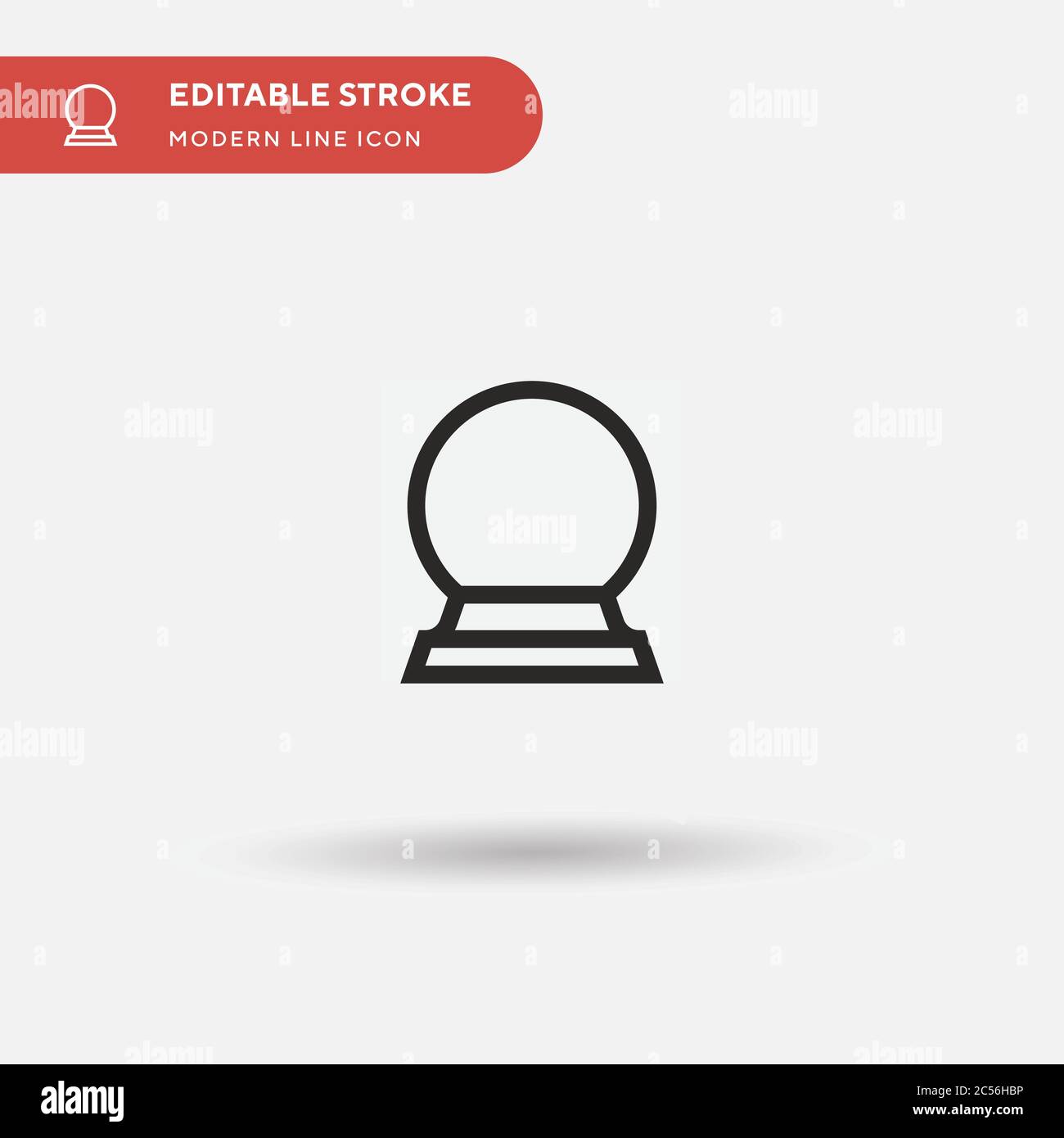 Crystal Ball einfaches Vektorsymbol. Illustration Symbol Design Vorlage für Web mobile UI Element. Perfekte Farbe modernes Piktogramm auf bearbeitbaren Strich. Crystal Ball Icons für Ihr Geschäftsprojekt Stock Vektor