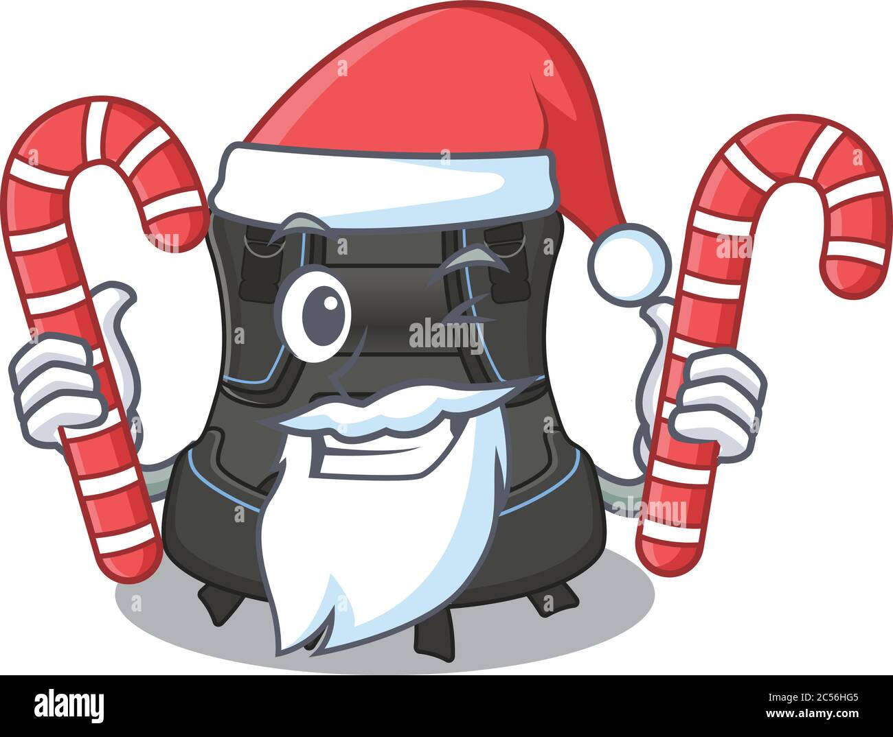 Scuba Auftrieb Kompensator in Santa Cartoon Charakter mit Weihnachtsgeschenke gekleidet Stock Vektor