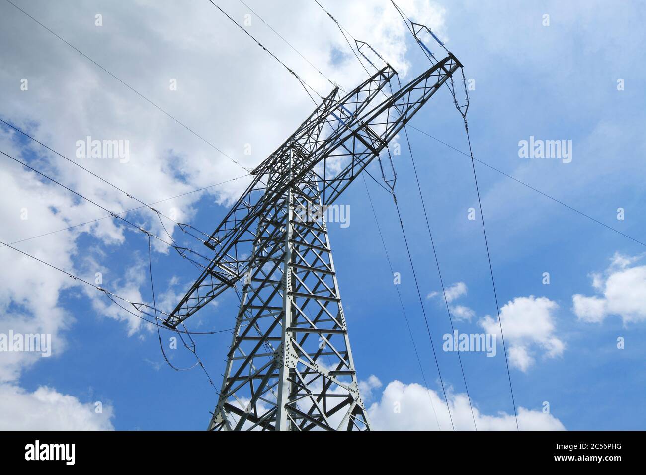 Strompylon, blauer Himmel, Bremen, Deutschland, Europa Stockfoto