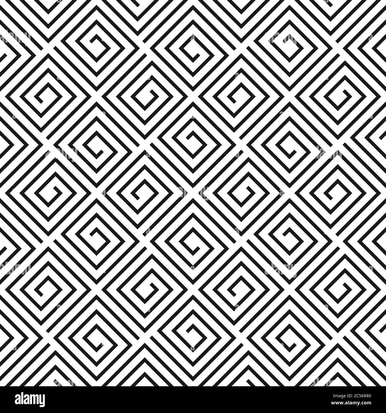 Nahtloses abstraktes geometrisches Muster mit Elementen aus Mäander Stock Vektor