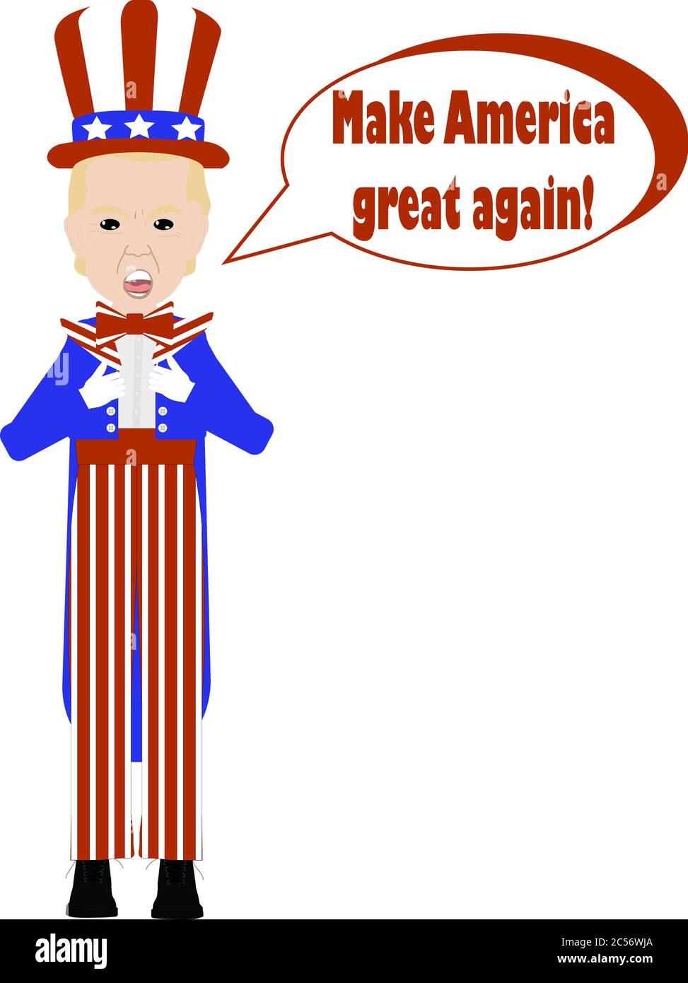 Machen Sie Amerika Wieder Groß Onkel Sam Cartoon Stockfoto