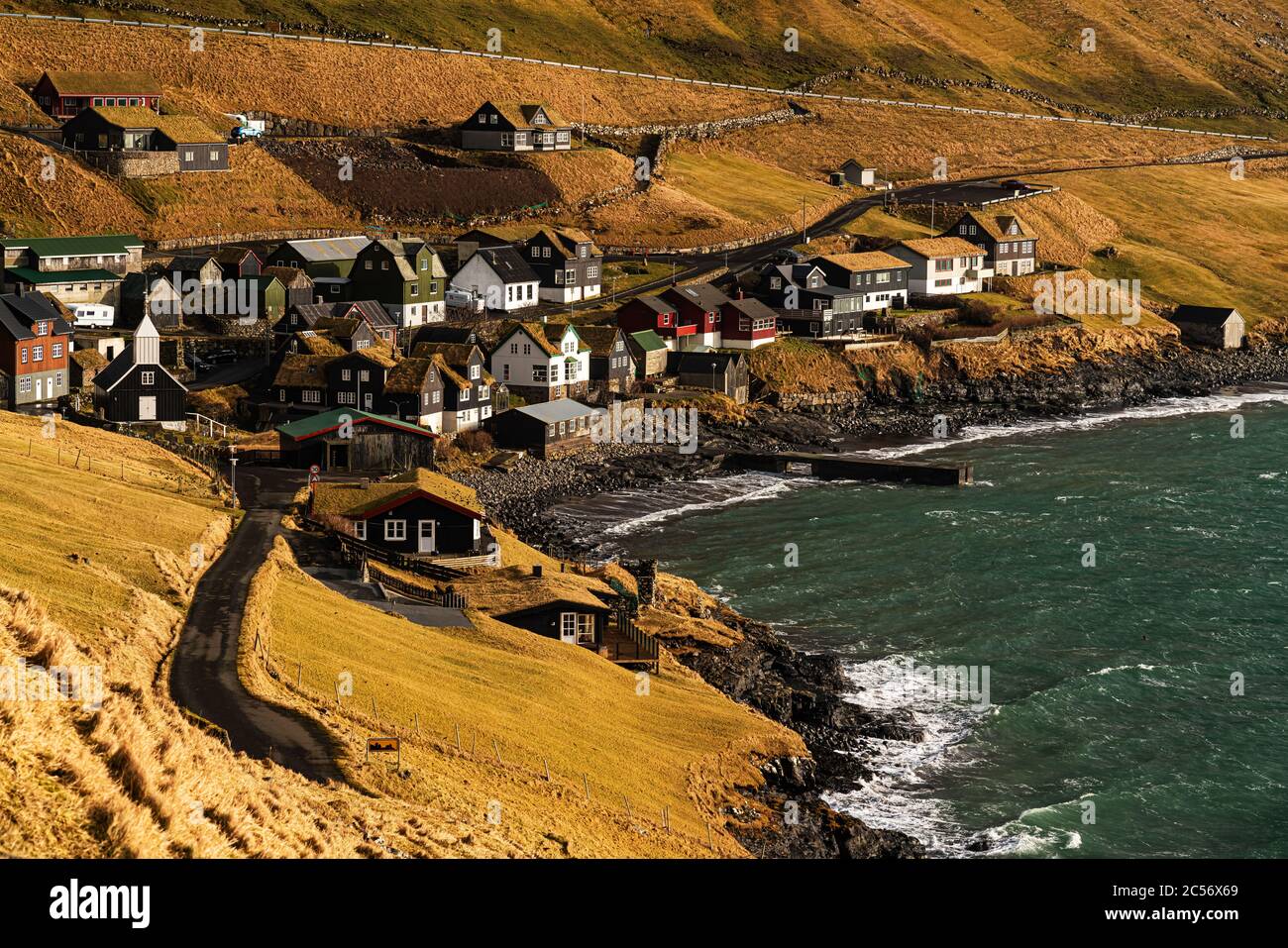 Bøur, Vágar Island, Färöer Inseln Stockfoto