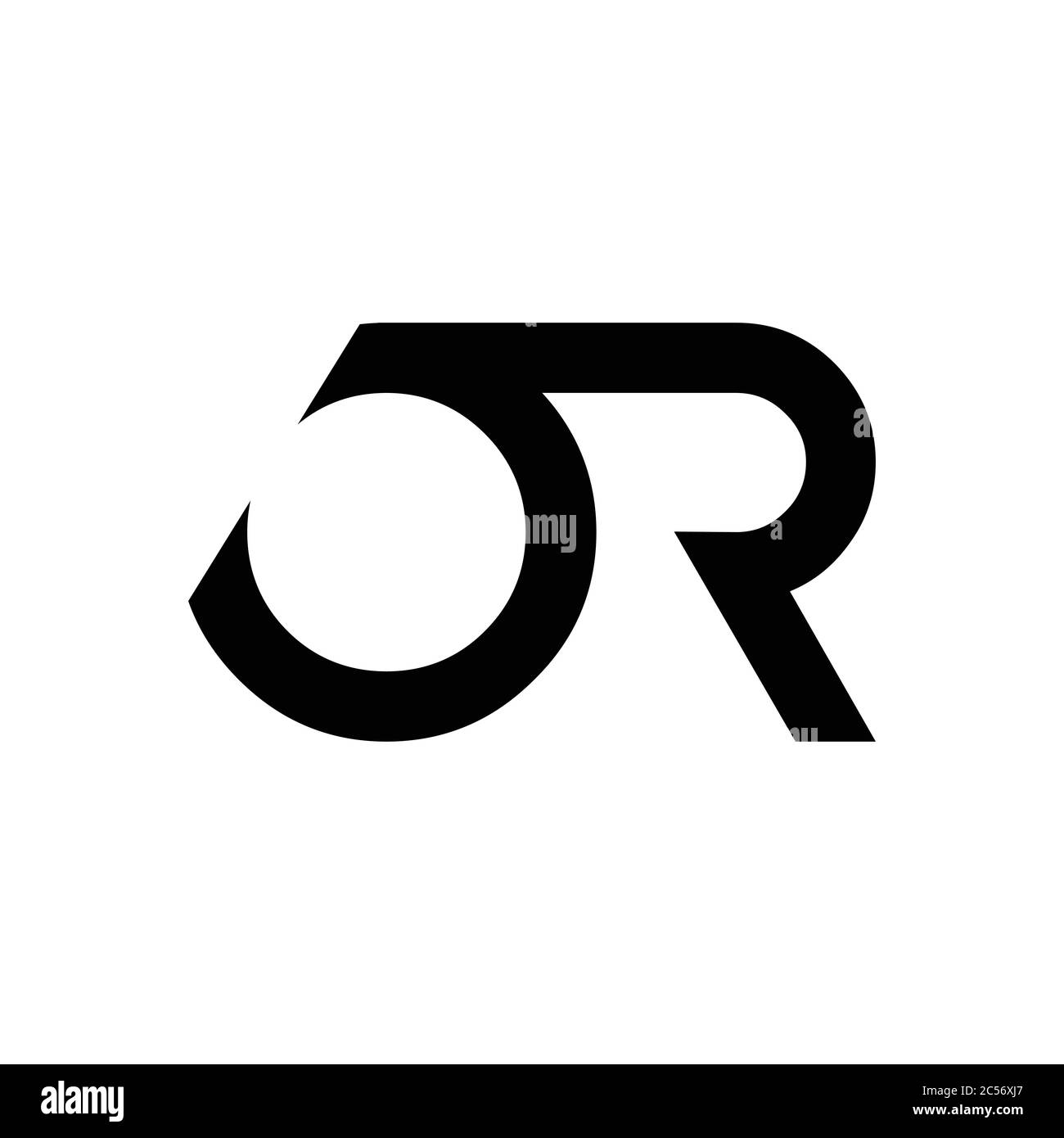 Ursprüngliche Vektorvorlage für Buchstaben ODER Logo-Design. Abstrakter Buchstabe Minimal Typography Logo Design Stock Vektor