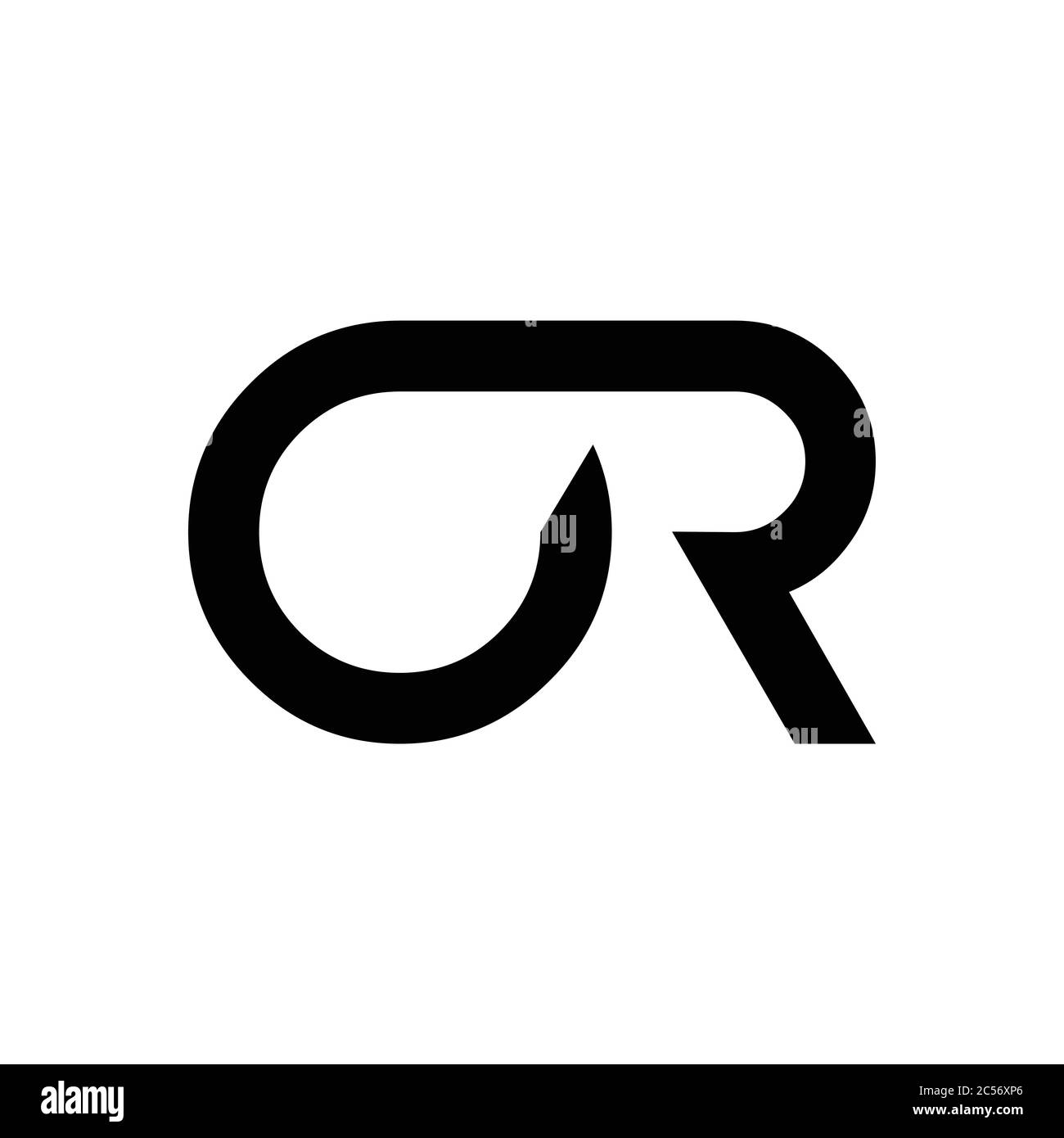 Ursprüngliche Vektorvorlage für Buchstaben ODER Logo-Design. Abstrakter Buchstabe Minimal Typography Logo Design Stock Vektor