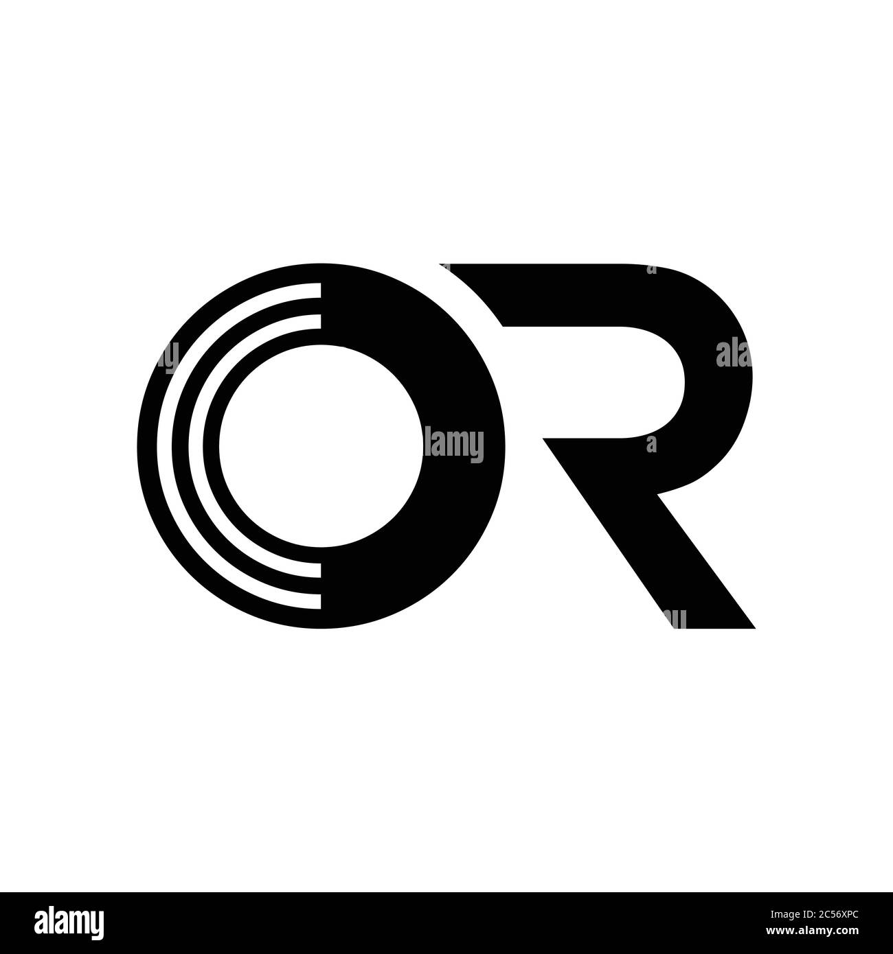 Ursprüngliche Vektorvorlage für Buchstaben ODER Logo-Design. Abstrakter Buchstabe Minimal Typography Logo Design Stock Vektor