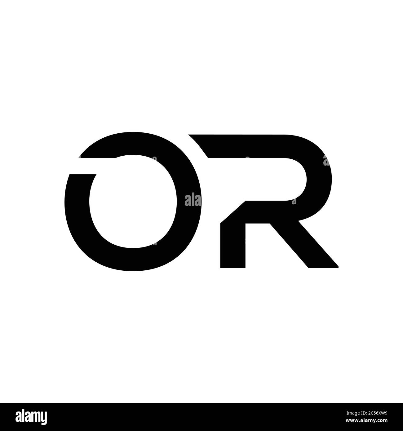 Ursprüngliche Vektorvorlage für Buchstaben ODER Logo-Design. Abstrakter Buchstabe Minimal Typography Logo Design Stock Vektor